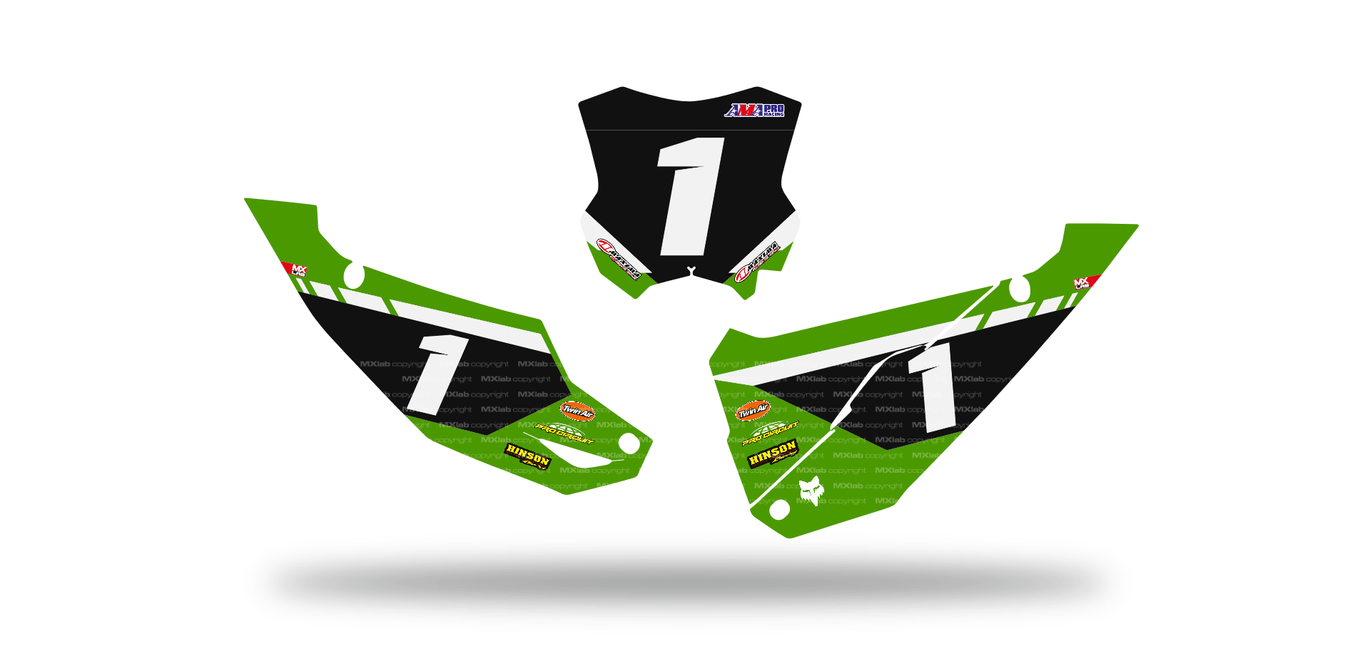 Fonds de plaque Kawasaki LAB1 - Motocross & Enduro personnalisable