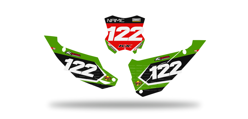 Fonds de plaque Kawasaki LAB2 - Motocross & Enduro personnalisable