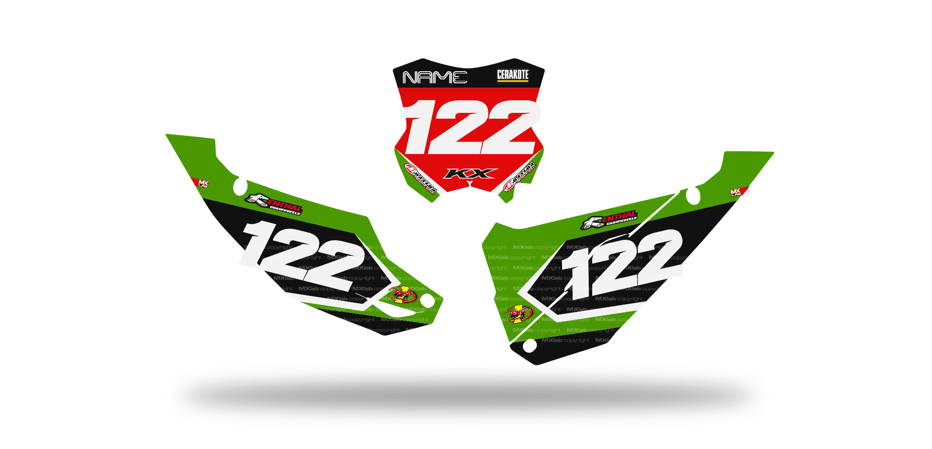 Fonds de plaque Kawasaki LAB2 - Motocross & Enduro personnalisable