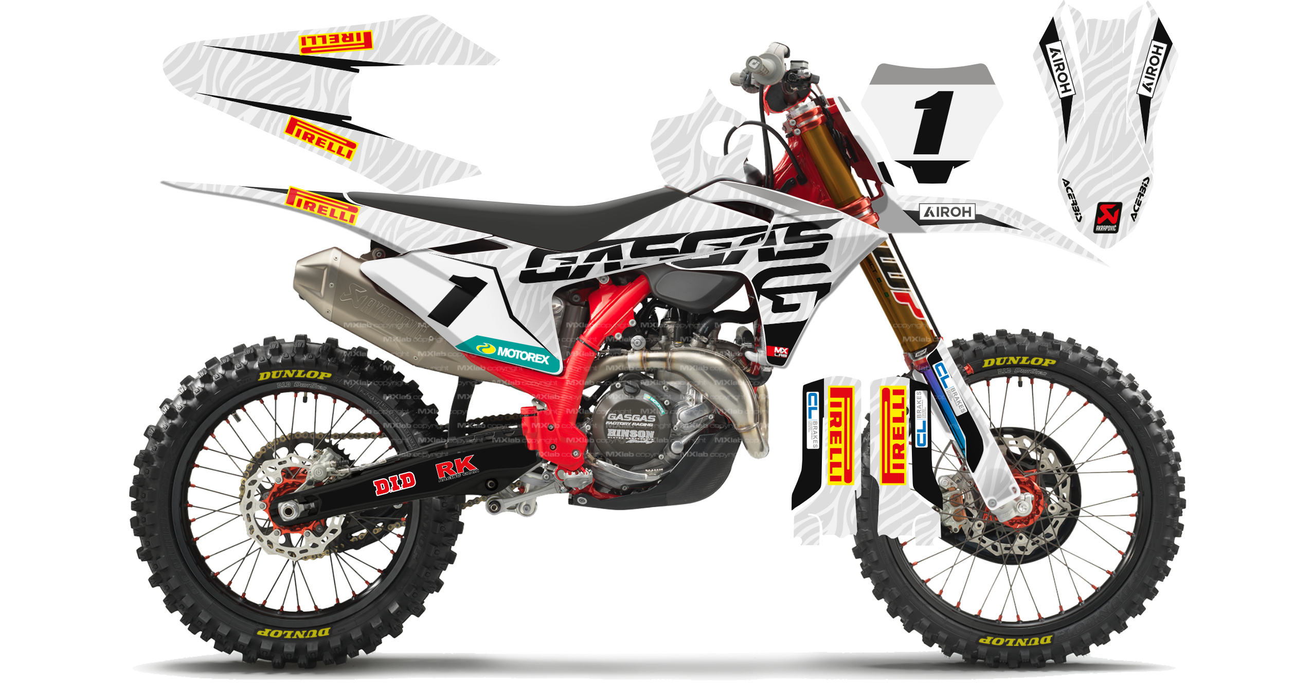 Kit déco GasGas LAB1 ZEBRA - Motocross & Enduro personnalisable
