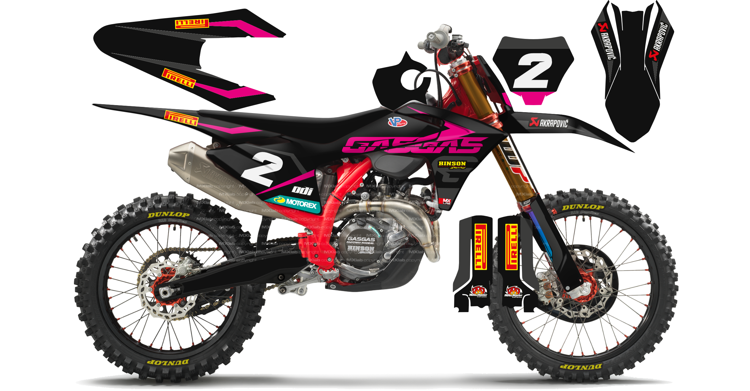 Kit déco GasGas LAB2 PINK - Motocross & Enduro personnalisable