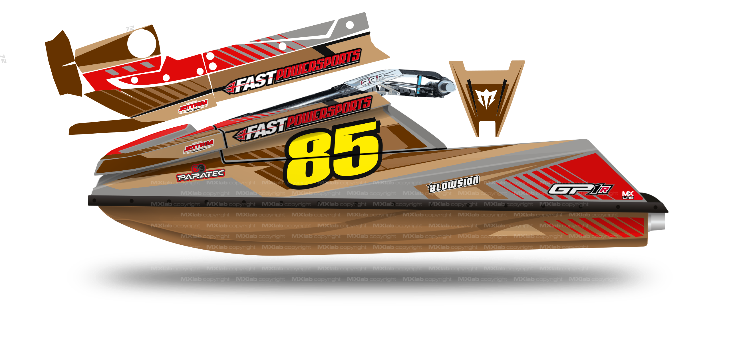 Fast Powersport GP1R LAB1 Brown graphic kit