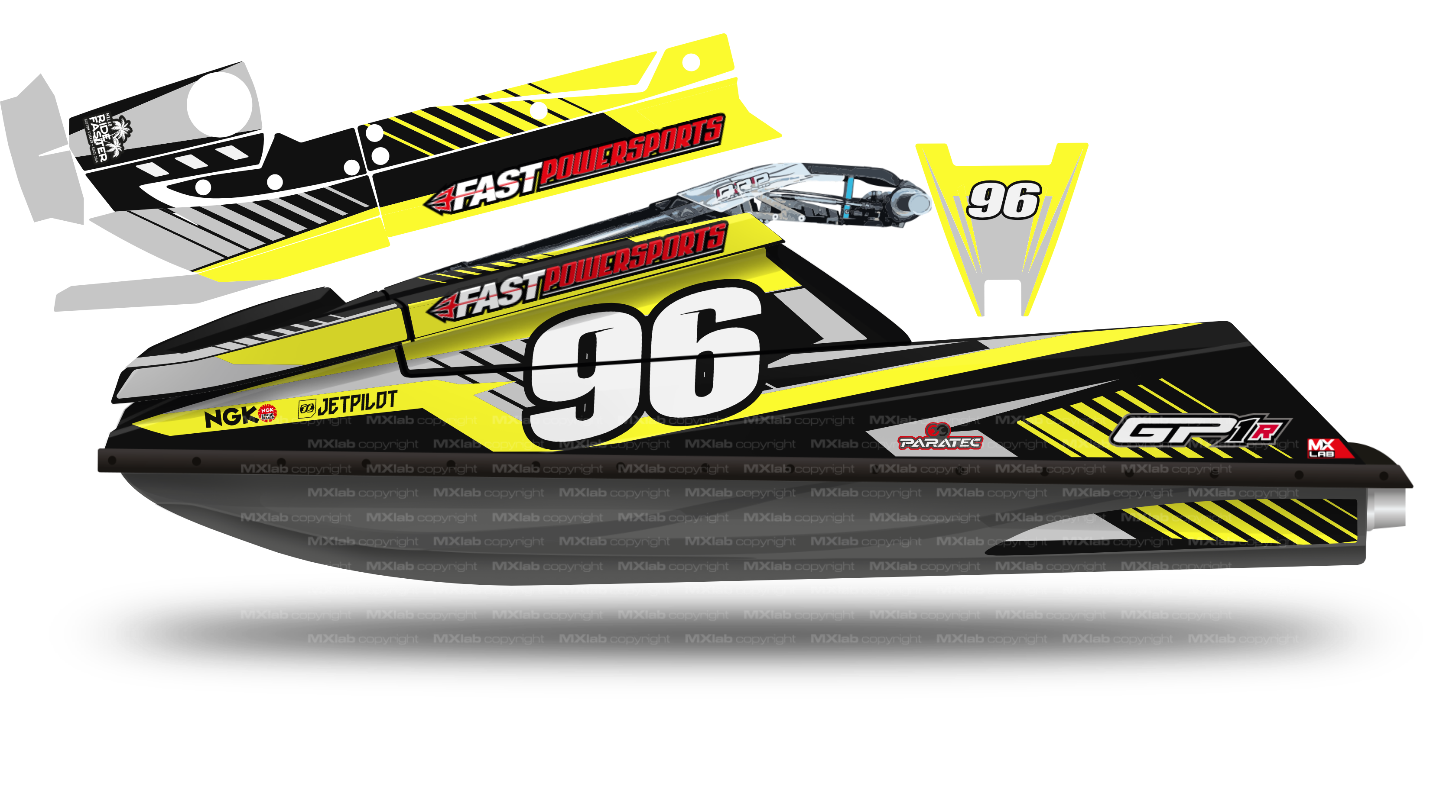 Fast Powersport GP1R LAB1 Yellow graphic kit