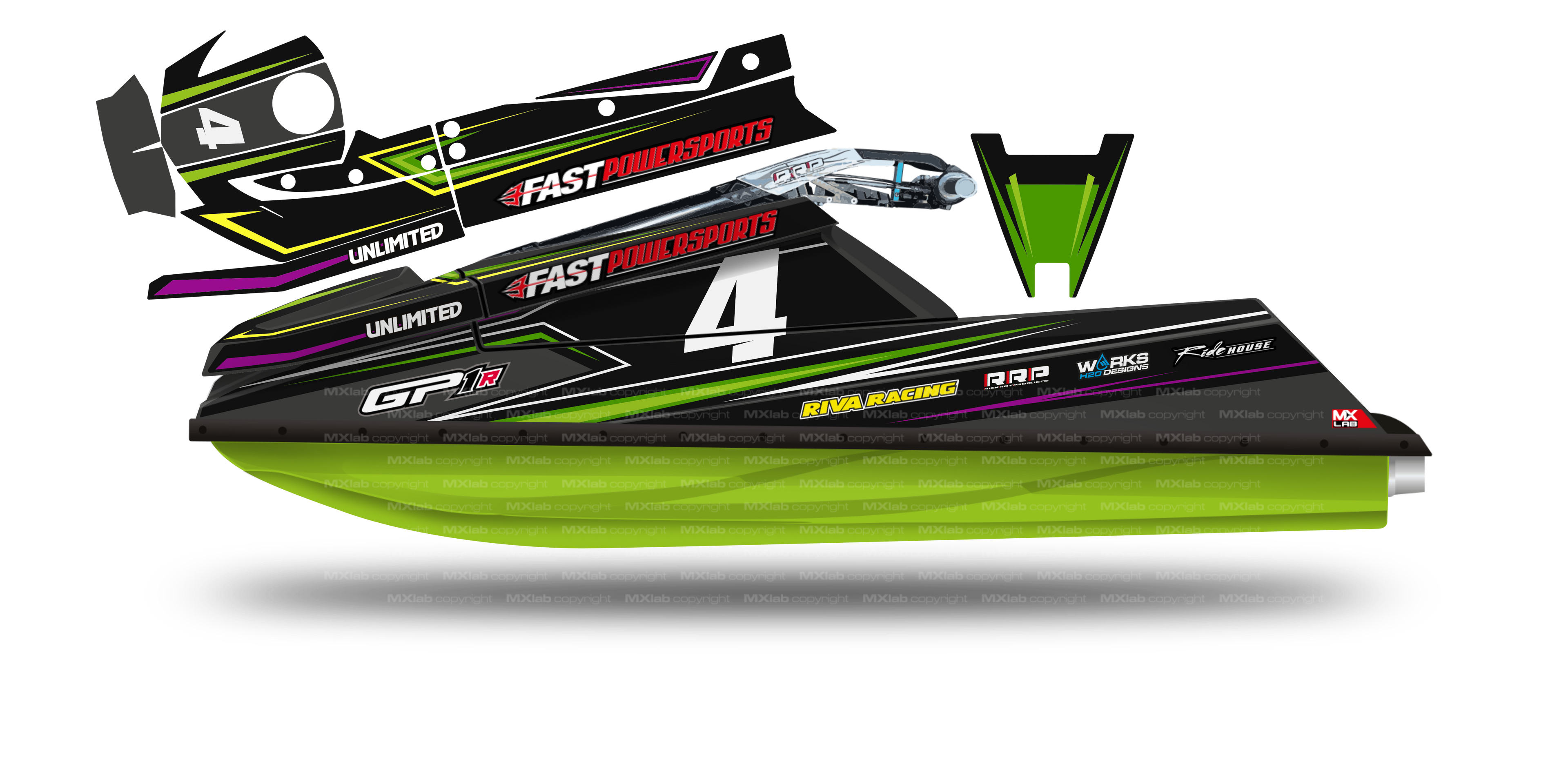 Fast Powersport GP1R LAB1 Brown graphic kit
