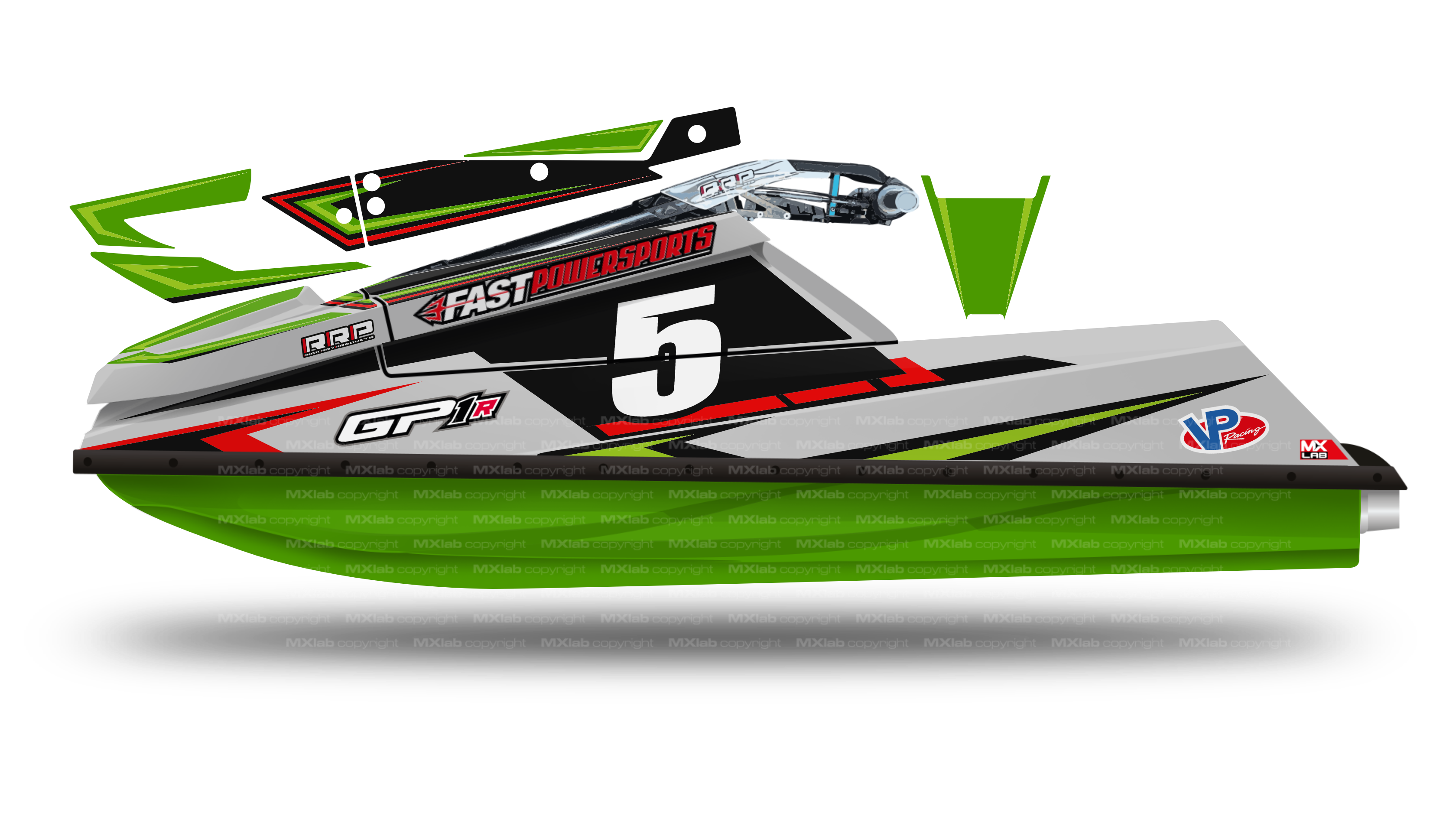 Fast Powersport GP1R LAB5 green graphic kit