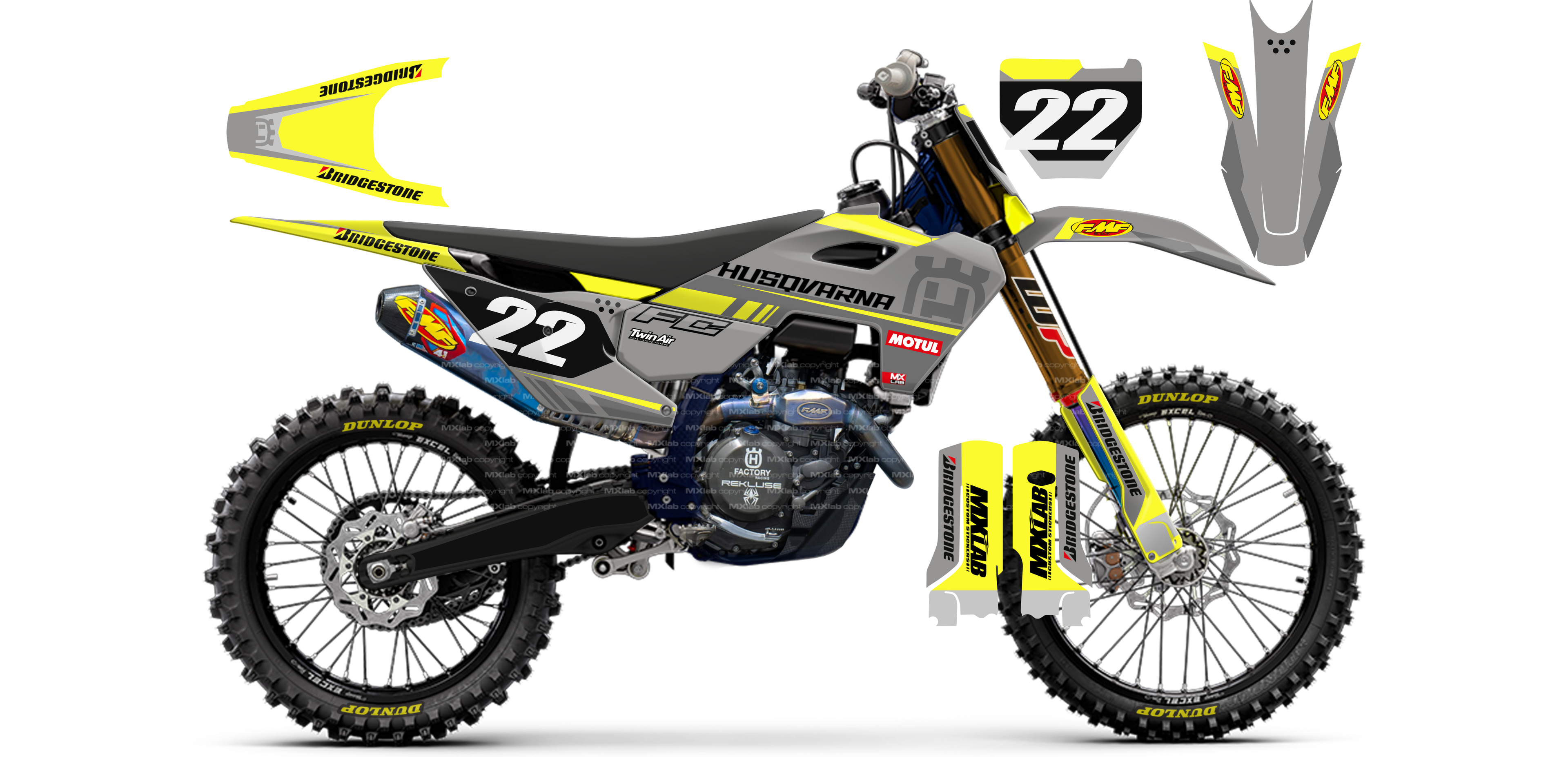 Kit déco Husqvarna LAB2 - Motocross & Enduro personnalisable