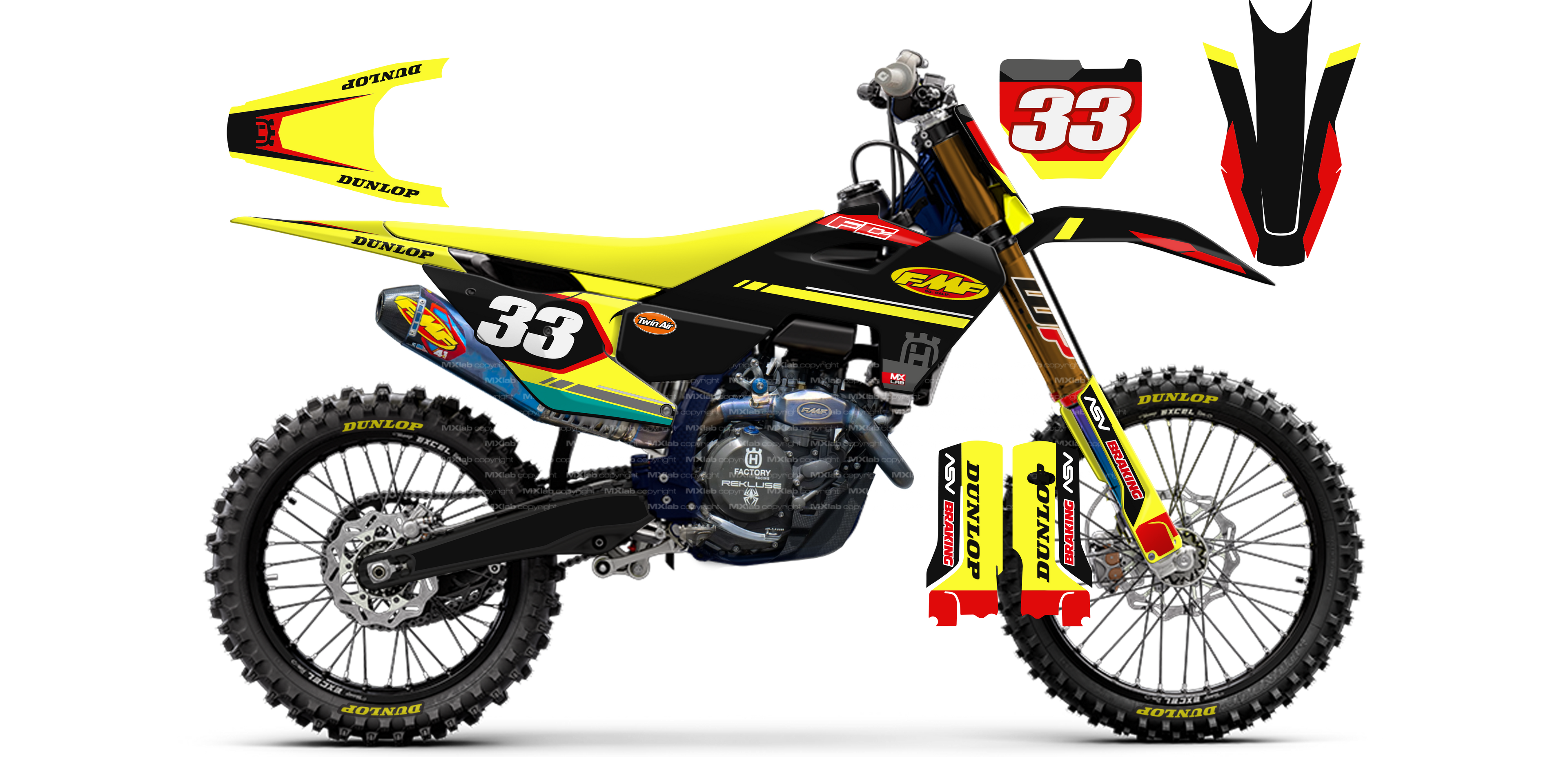 Kit déco Husqvarna LAB3 BLACK - Motocross & Enduro personnalisable