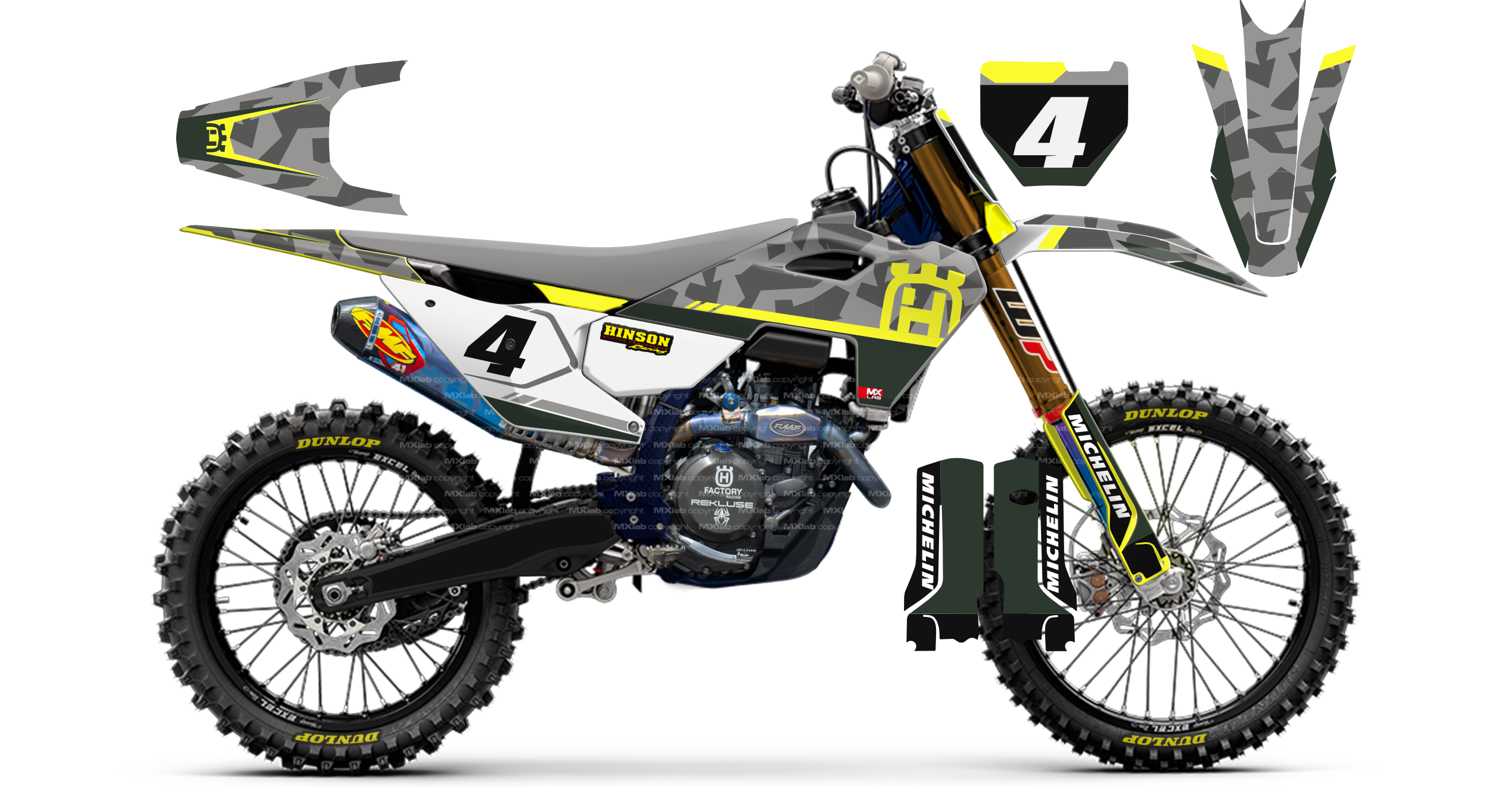 Kit déco Husqvarna LAB4 CAMO - Motocross & Enduro personnalisable