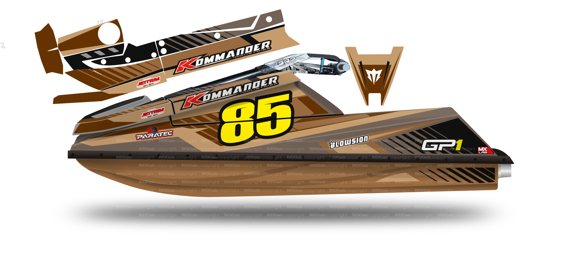 Kommander GP1R LAB1 Brown graphic kit