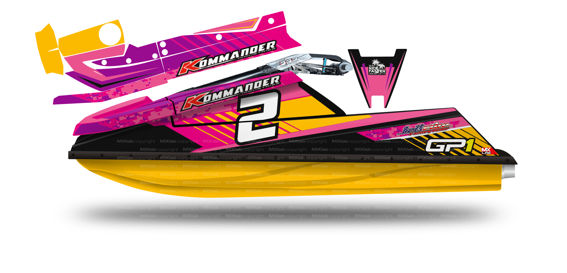 Kommander GP1R LAB2 pink graphic kit