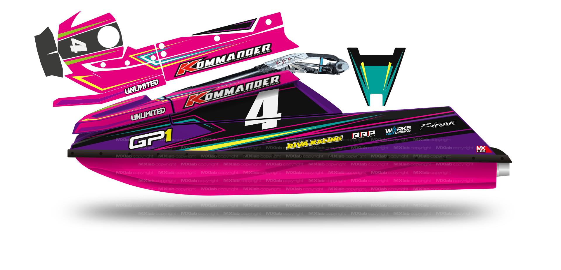Kommander GP1R LAB4 purple graphic kit