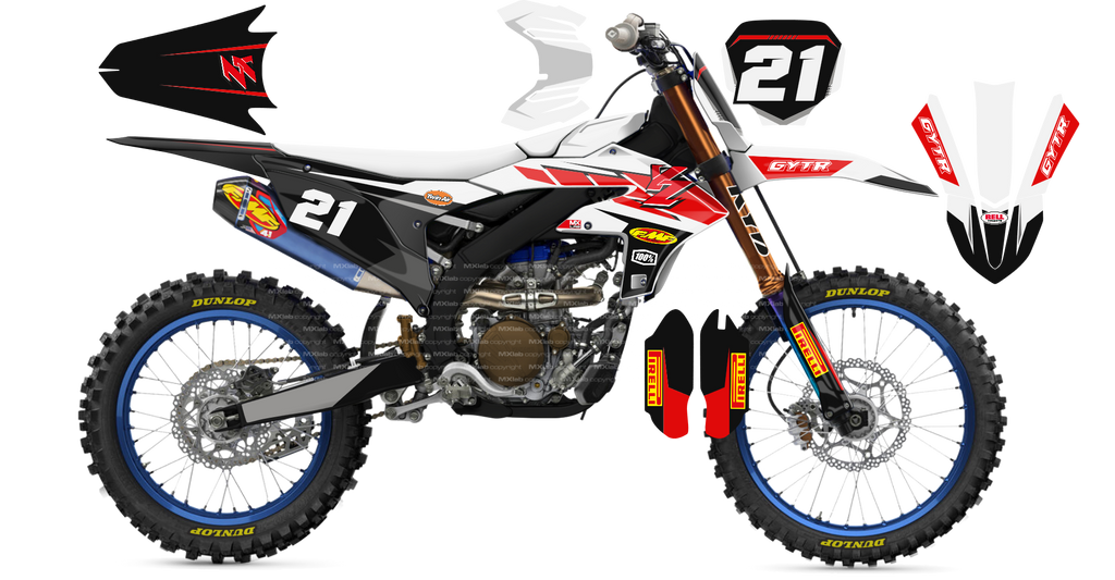 Kit déco Yamaha YZF LAB4 RED - Motocross & Enduro personnalisable