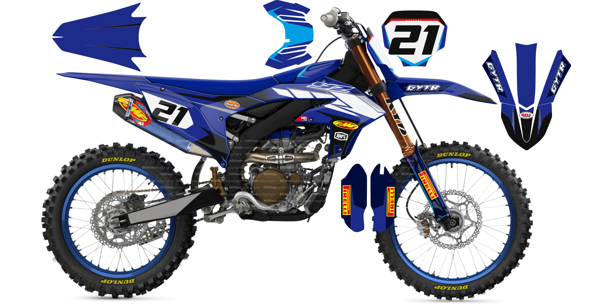 Kit déco Yamaha YZF LAB4 - Motocross & Enduro personnalisable
