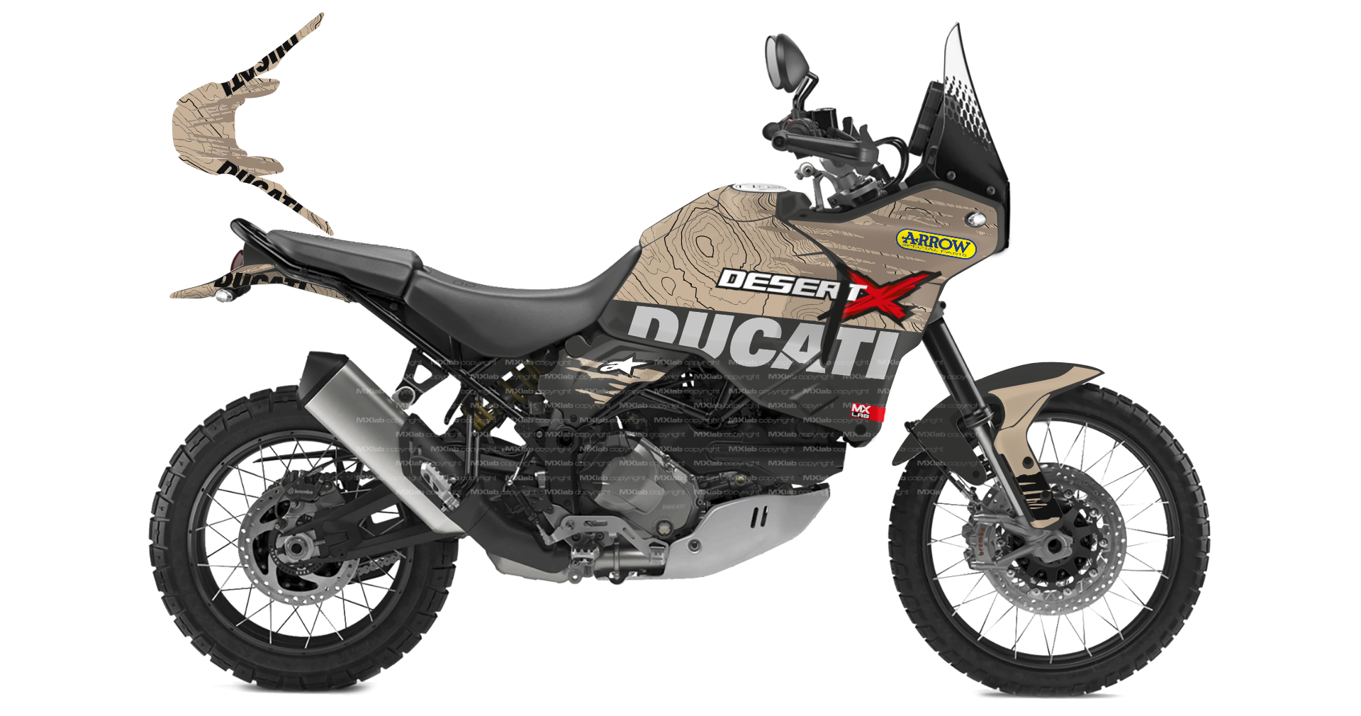 Kit déco Ducati DesertX LAB2 - Trail personnalisable