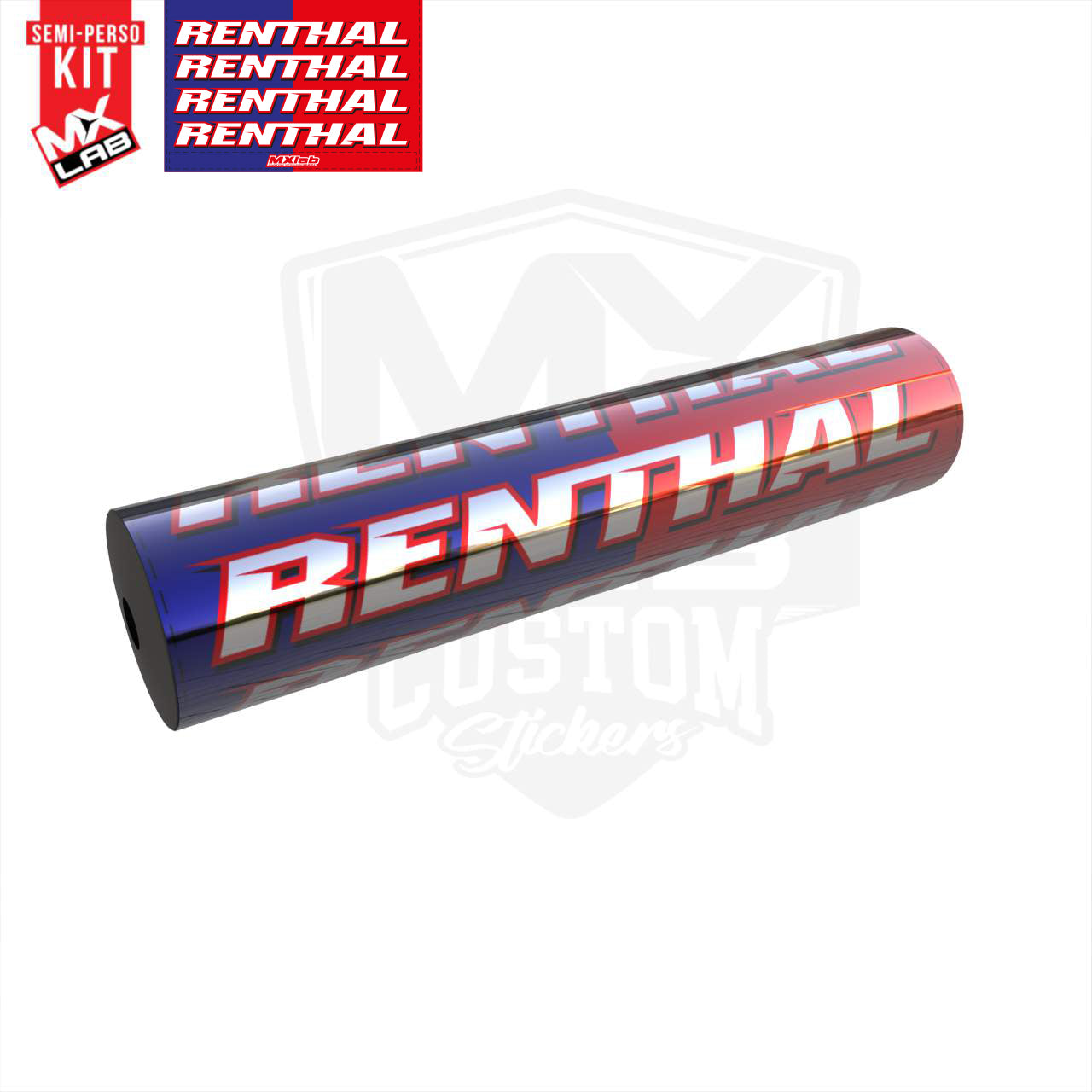 Renthal Blue/Red Handlebar Foam graphic kit