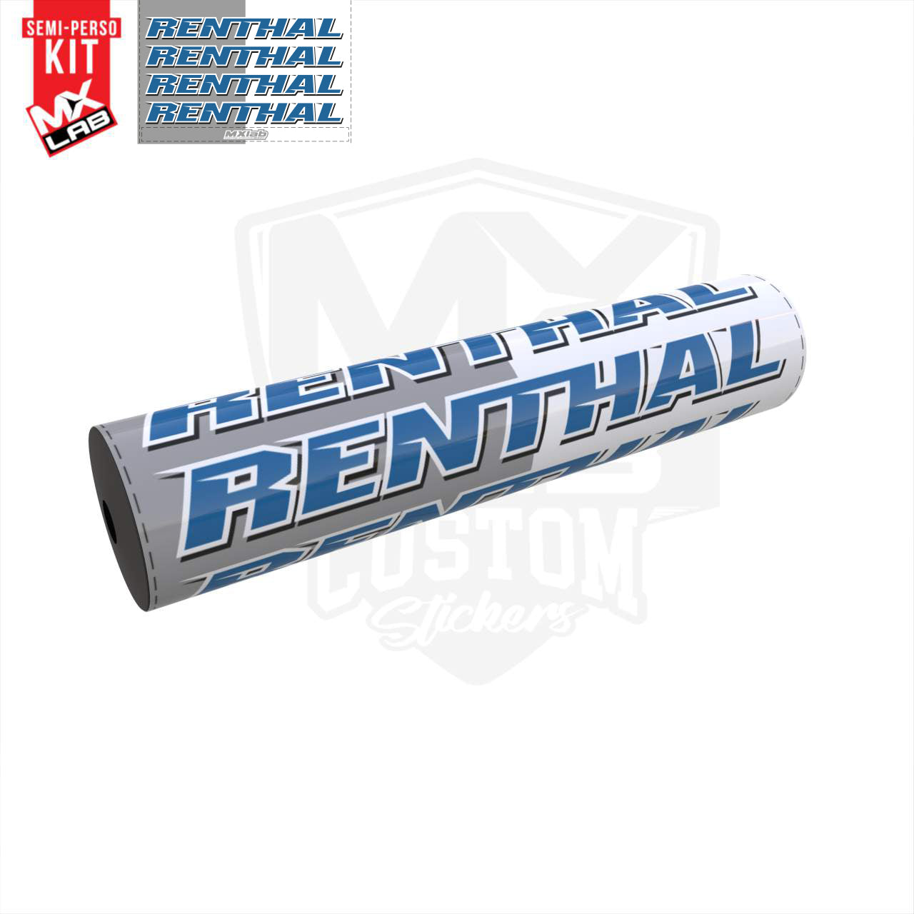 Renthal Blue/Grey Handlebar Foam graphic kit