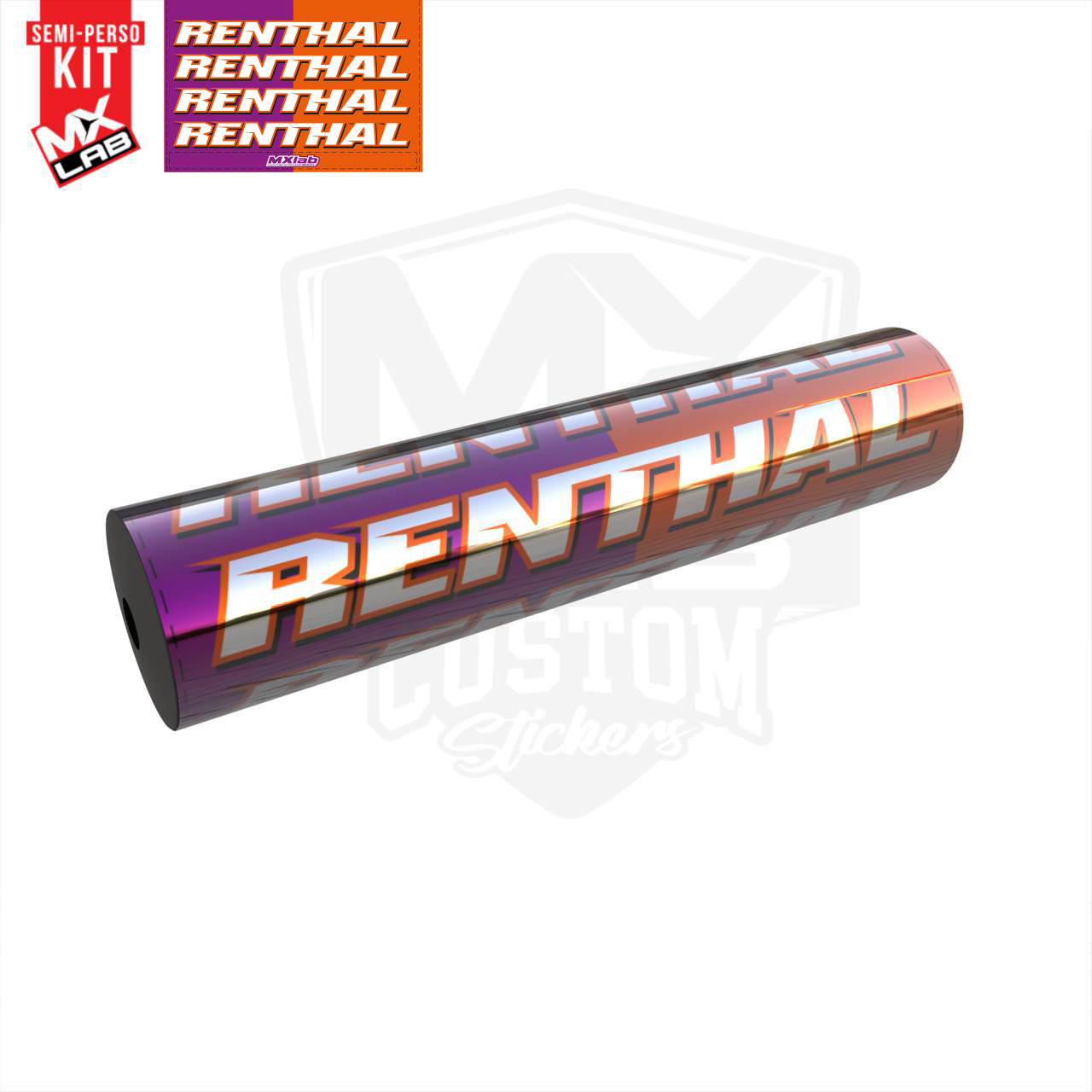 Renthal Orange/Purple Handlebar Foam graphic kit