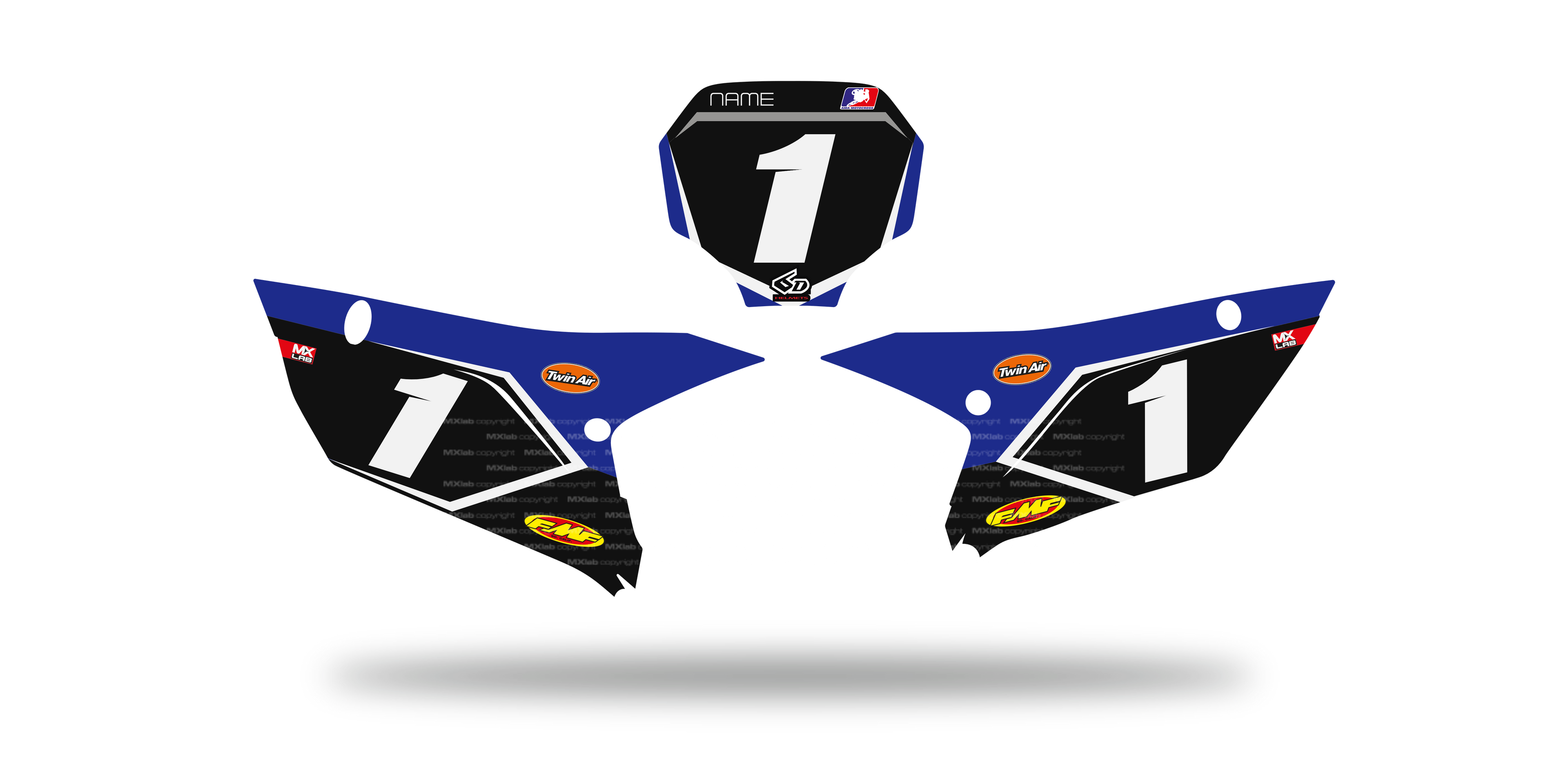 Fonds de plaque Yamaha YZF LAB1 - Motocross & Enduro personnalisable