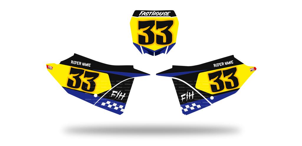 Fonds de plaque Yamaha YZ LAB3 - Motocross & Enduro personnalisable