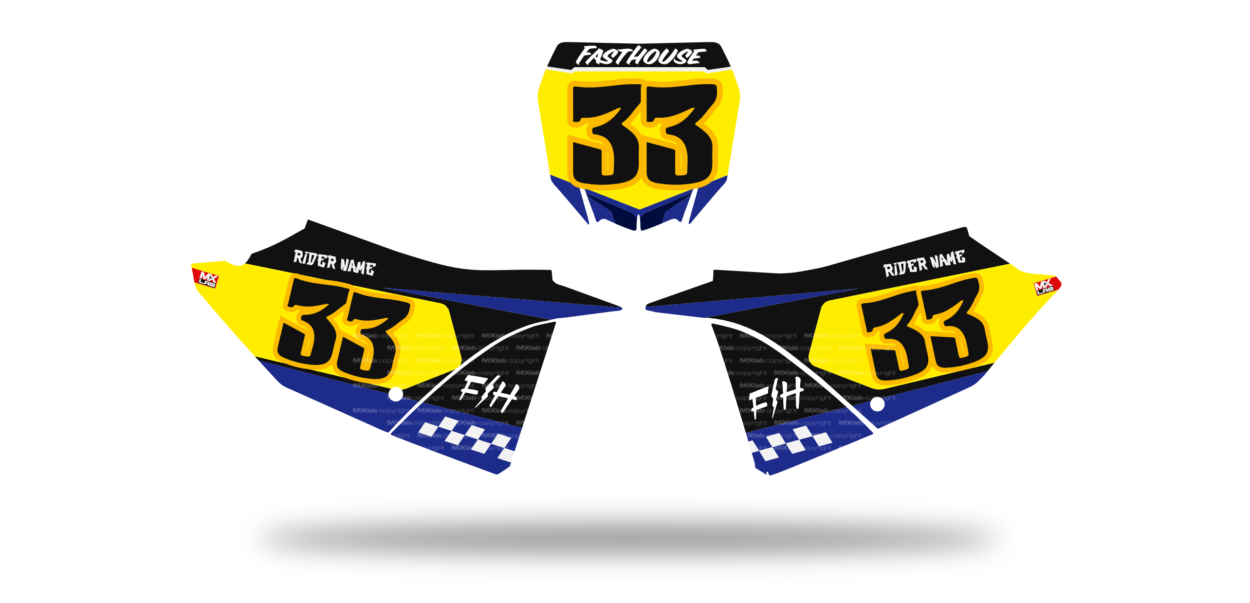 Fonds de plaque Yamaha YZ LAB3 - Motocross & Enduro personnalisable