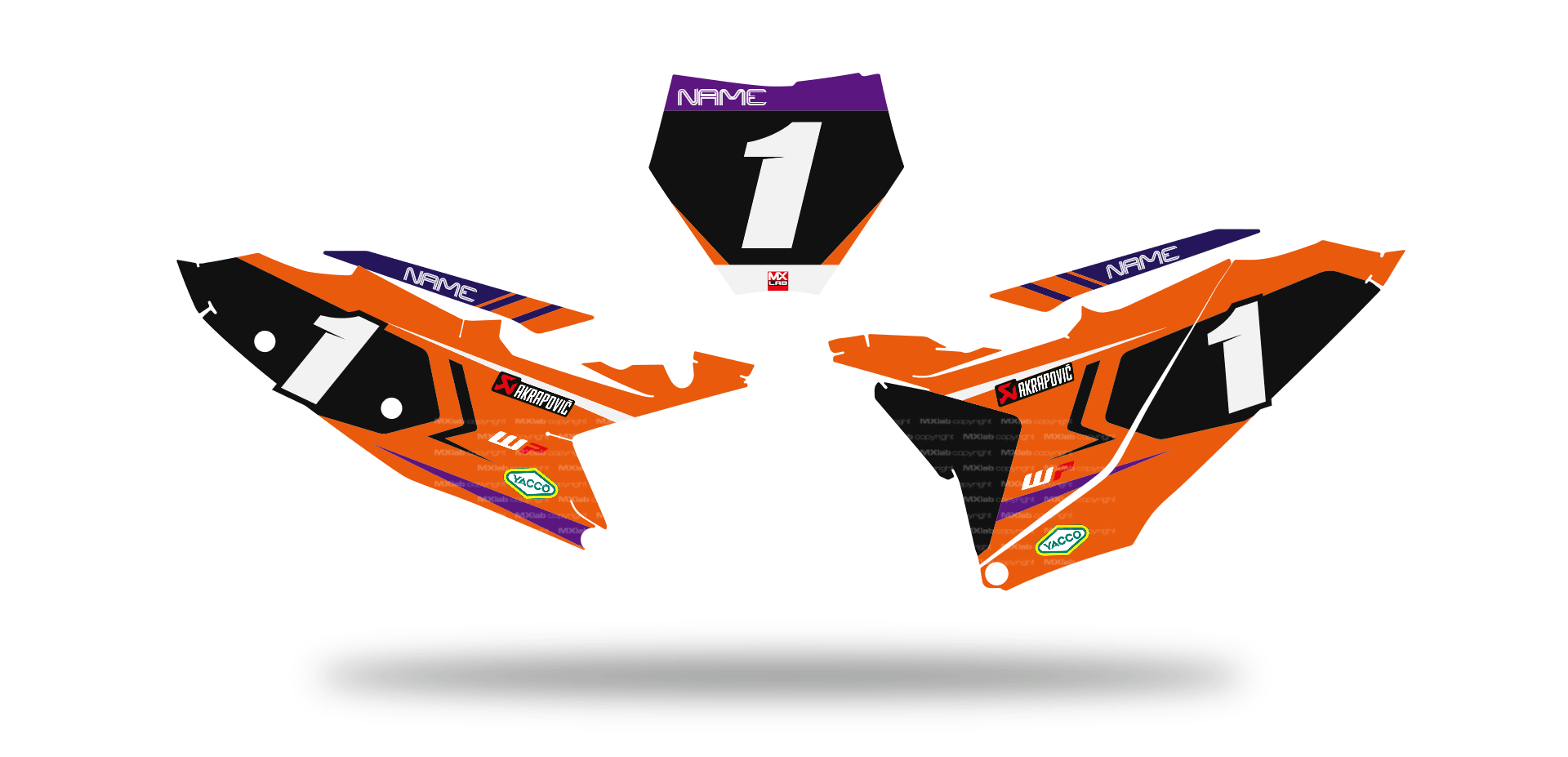 Fonds de plaque KTM LAB1 - Motocross & Enduro personnalisable
