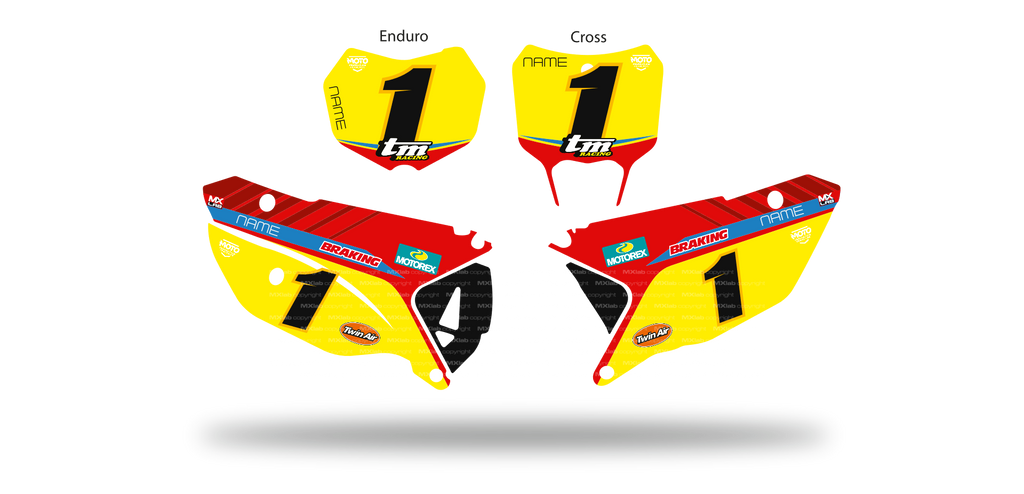 Fonds de plaque TM LAB1 RED - Motocross & Enduro personnalisable