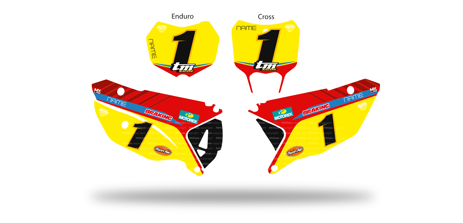 Fonds de plaque TM LAB1 RED - Motocross & Enduro personnalisable