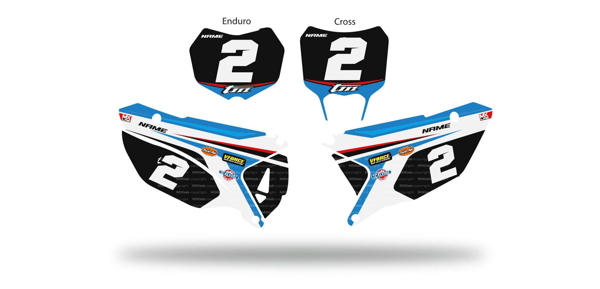 Fonds de plaque TM LAB2 - Motocross & Enduro personnalisable