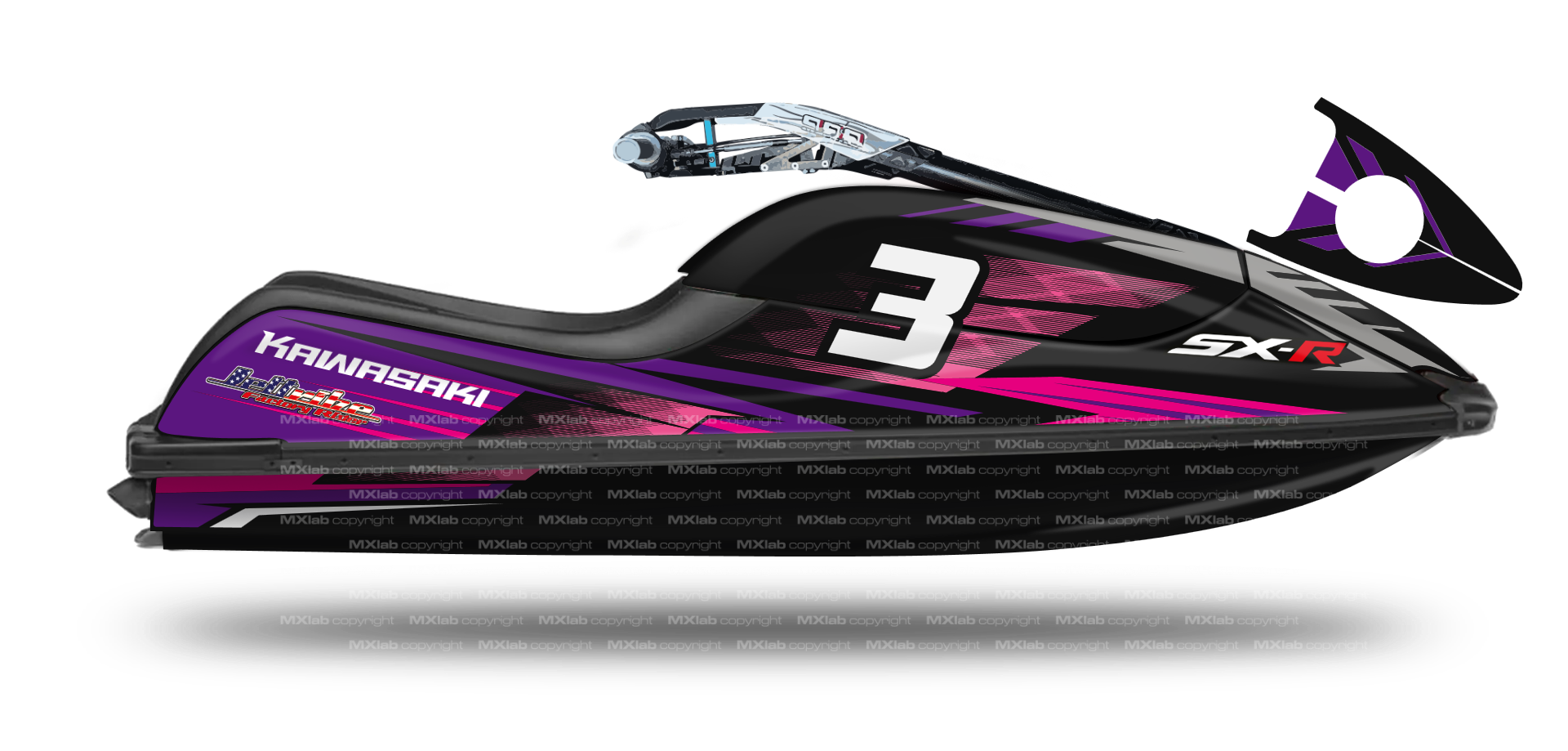Kawasaki SXR 800 LAB3 purple Graphic Kit - 