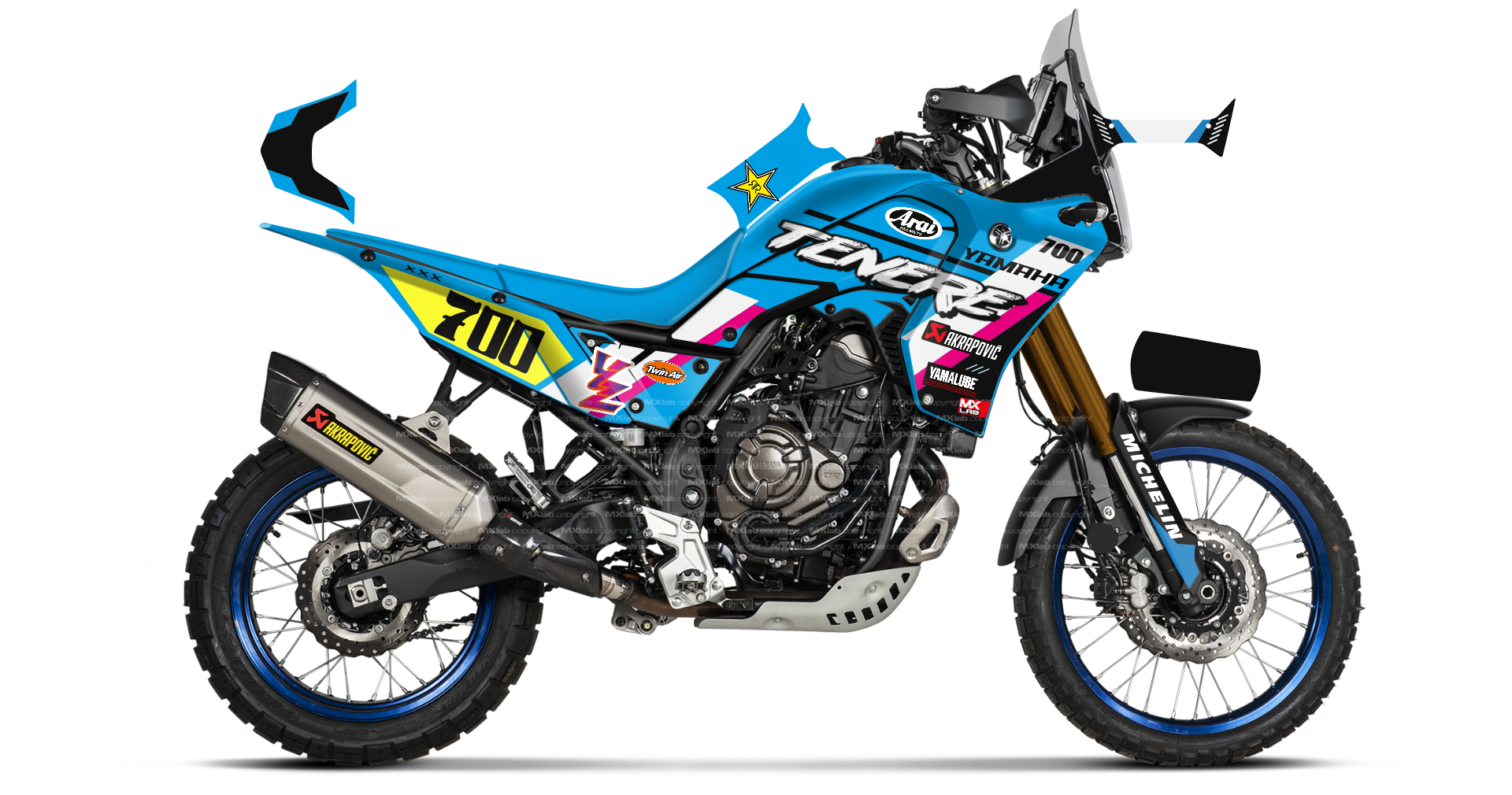 Kit déco Yamaha Ténéré 700 LAB1 BLUE - Trail personnalisable