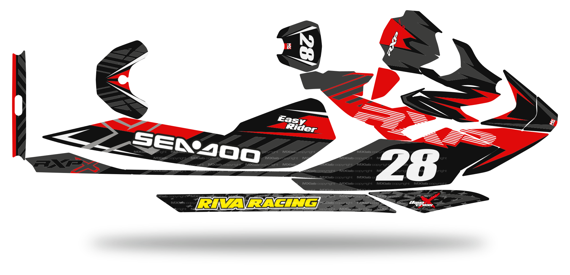 Kit déco Seadoo RXP-X 325 Lab1 red