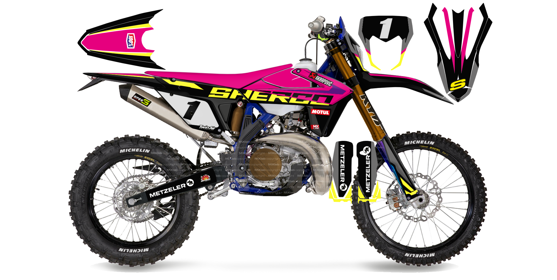 Kit déco Sherco LAB1 PINK - Enduro personnalisable