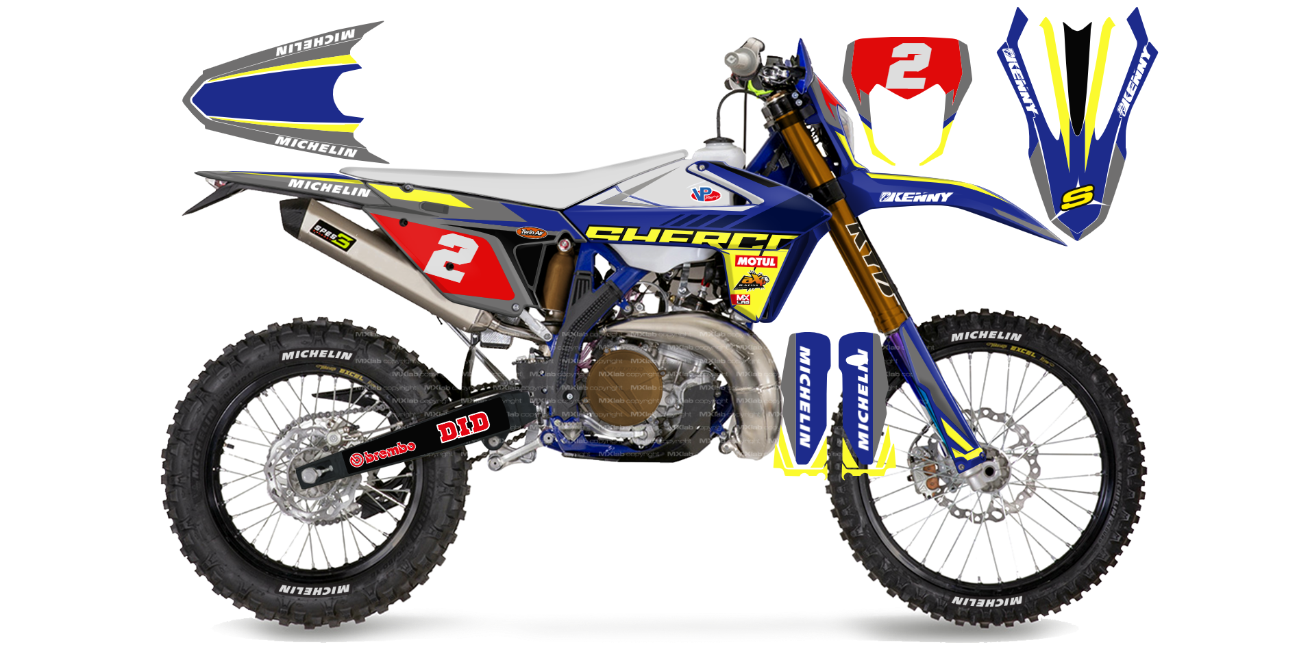 Kit déco Enduro Sherco - LAB2 WHITE