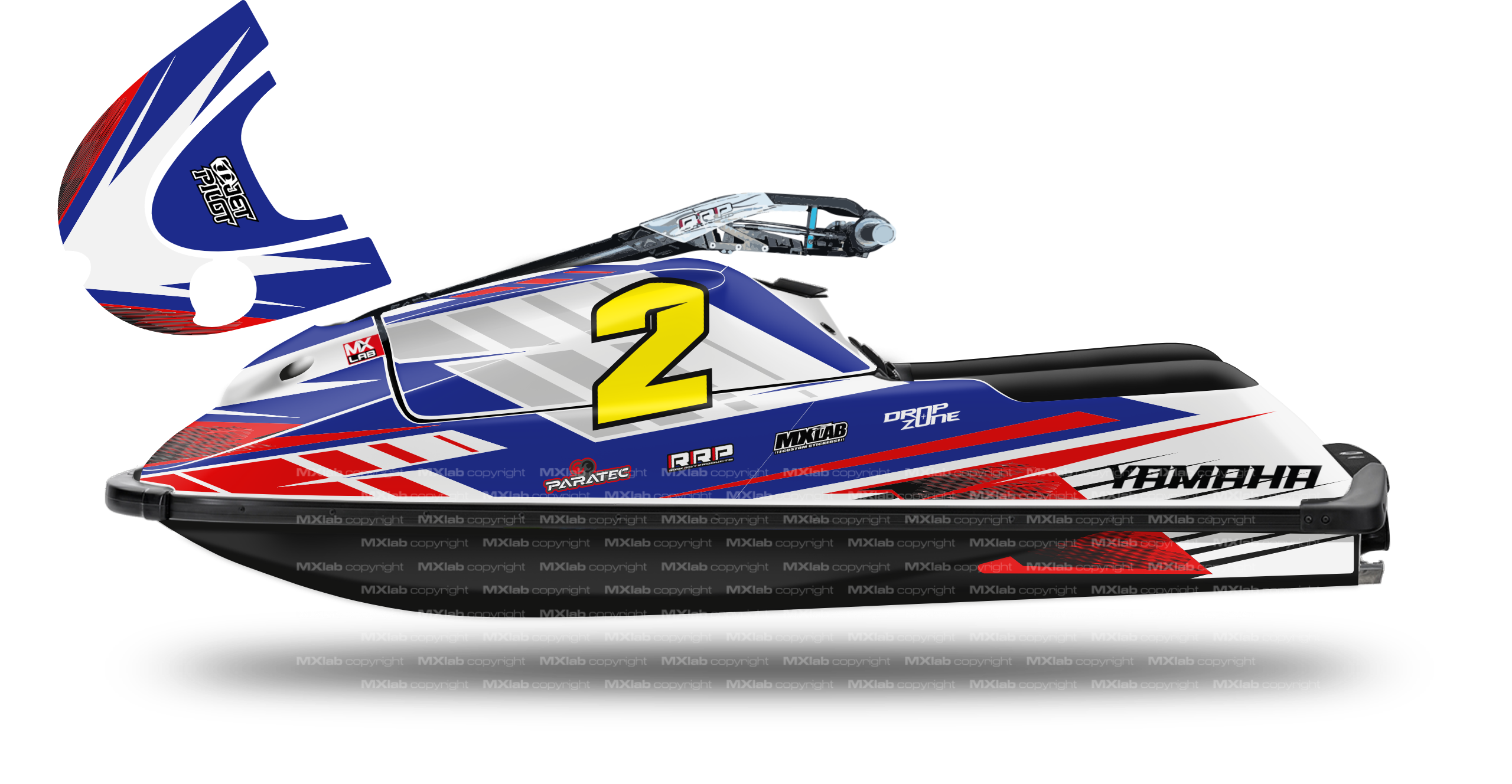 Yamaha Superjet 700 LAB2 white graphic kit