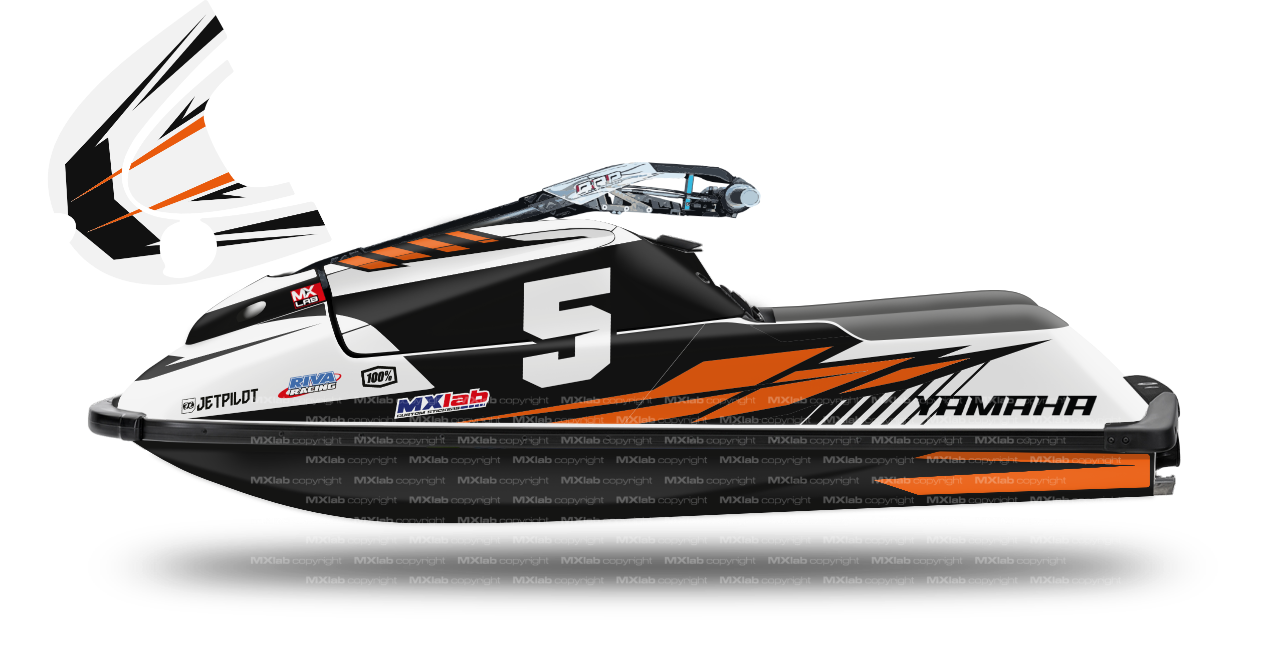 Yamaha Superjet 700 LAB5 orange graphic kit