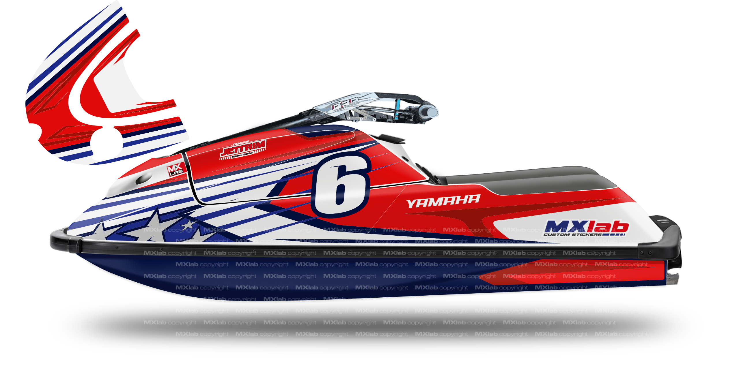 Yamaha Superjet 700 LAB6 red graphic kit