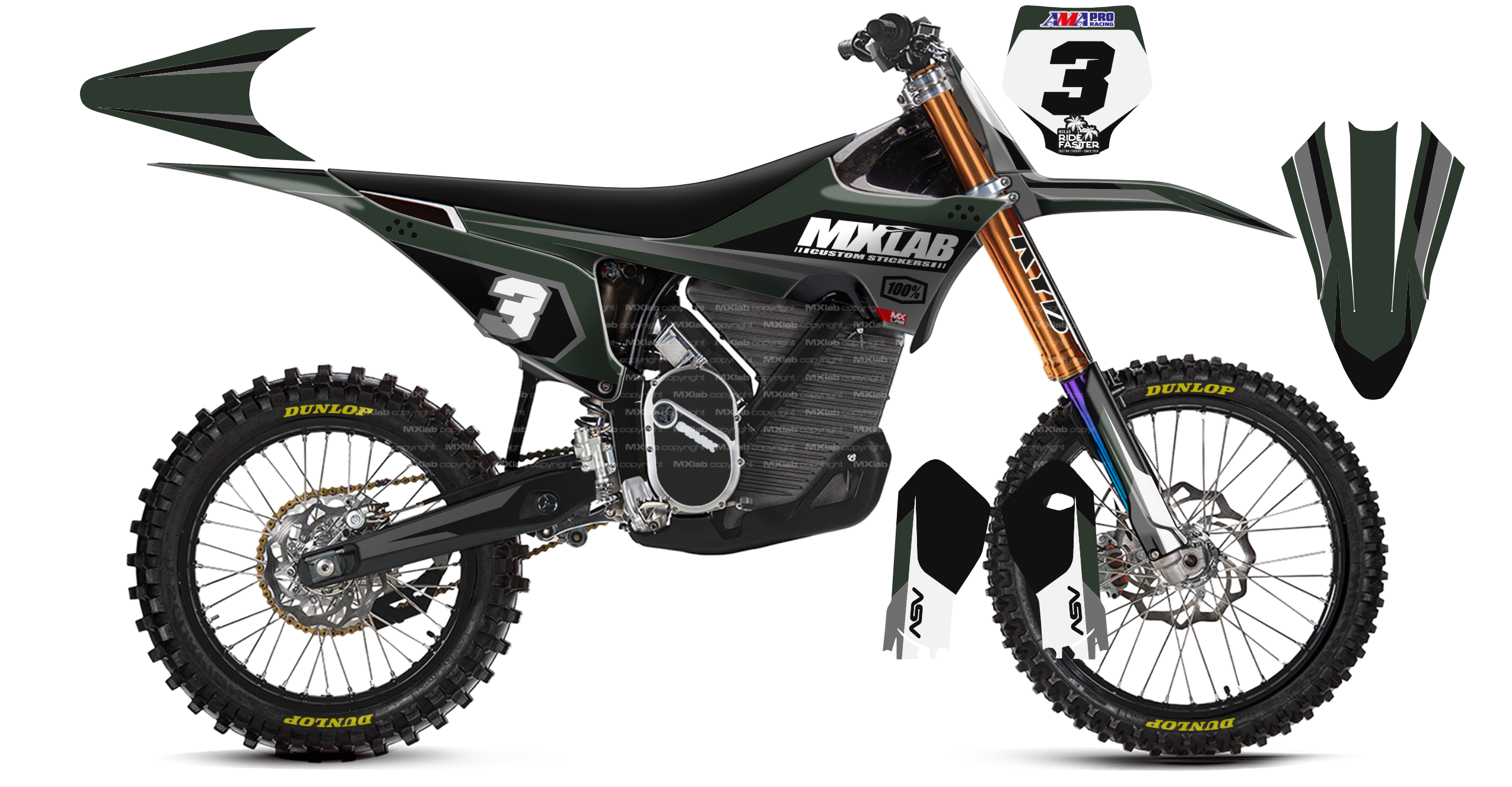 Kit déco Stark VARG LAB3 KHAKI - Motocross & Enduro personnalisable