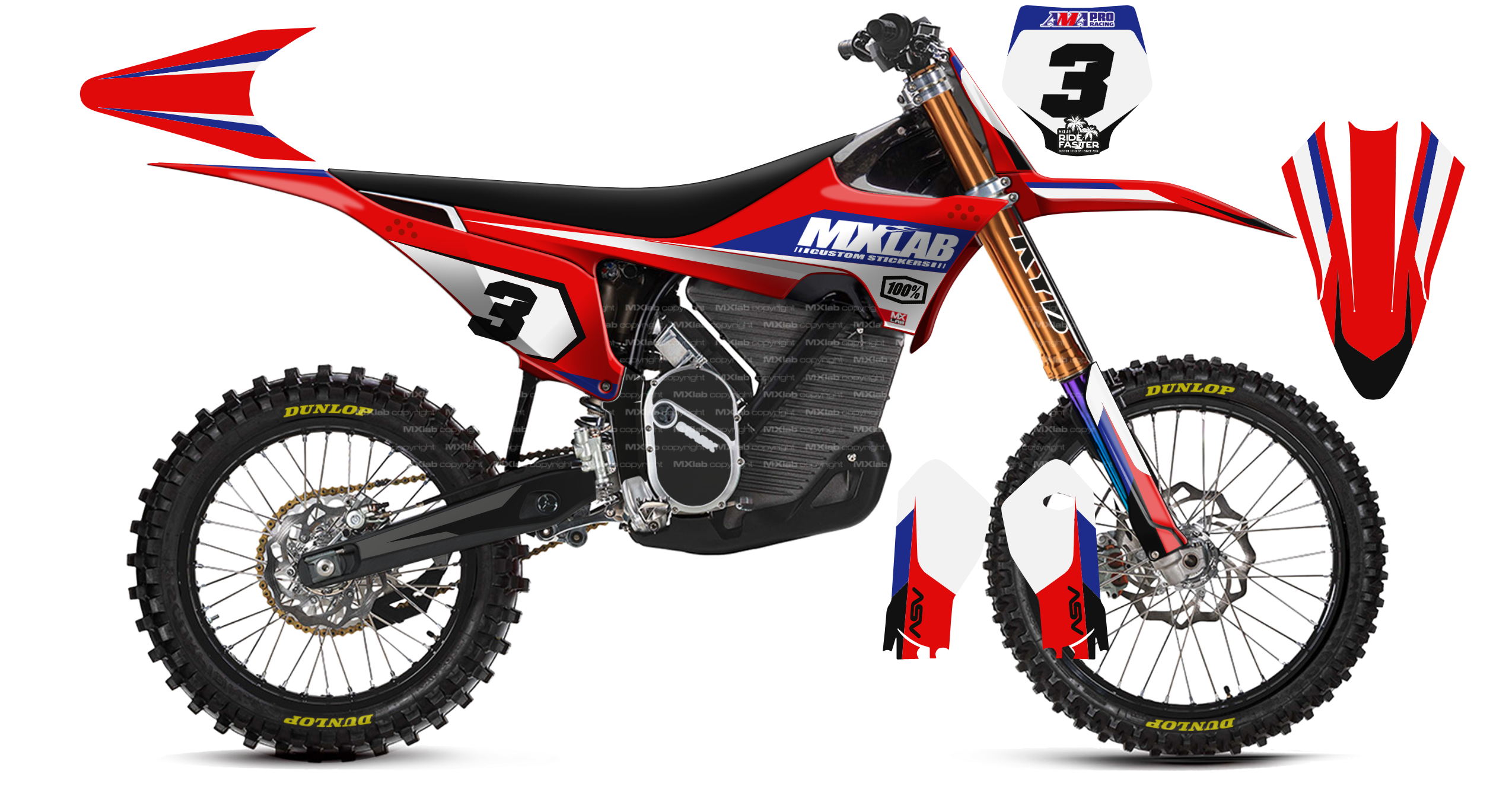 Kit déco Stark VARG LAB3 RED - Motocross & Enduro personnalisable