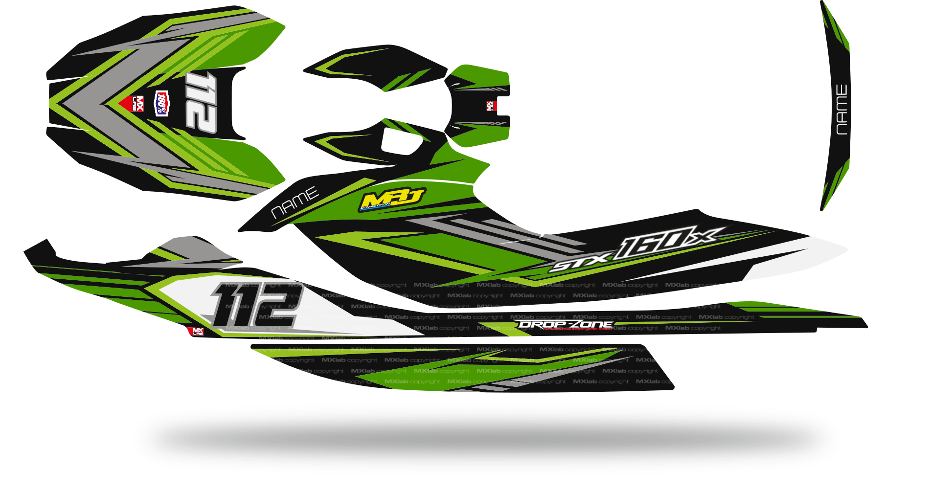 Kawasaki STX 160 LAB1 Graphic Kit - 