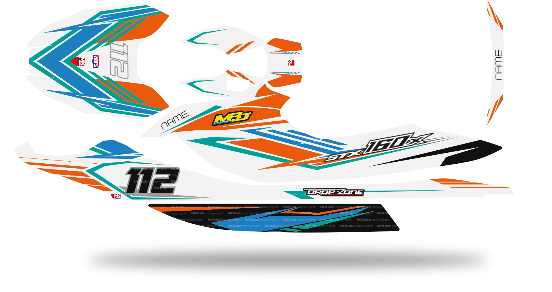 Kawasaki STX 160 LAB1 White Graphic Kit - 