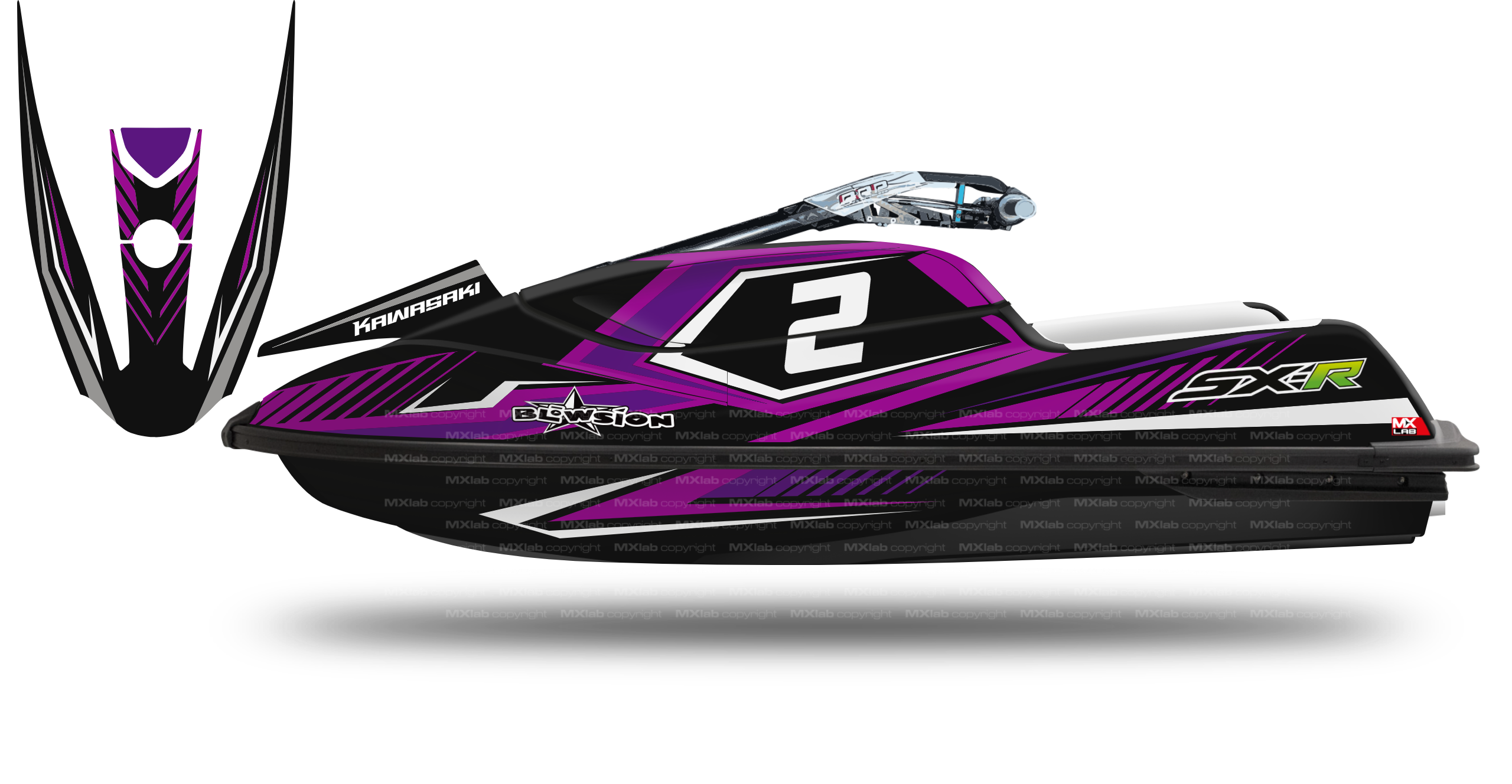 Kawasaki SXR1500 LAB2 purple Graphic Kit - 