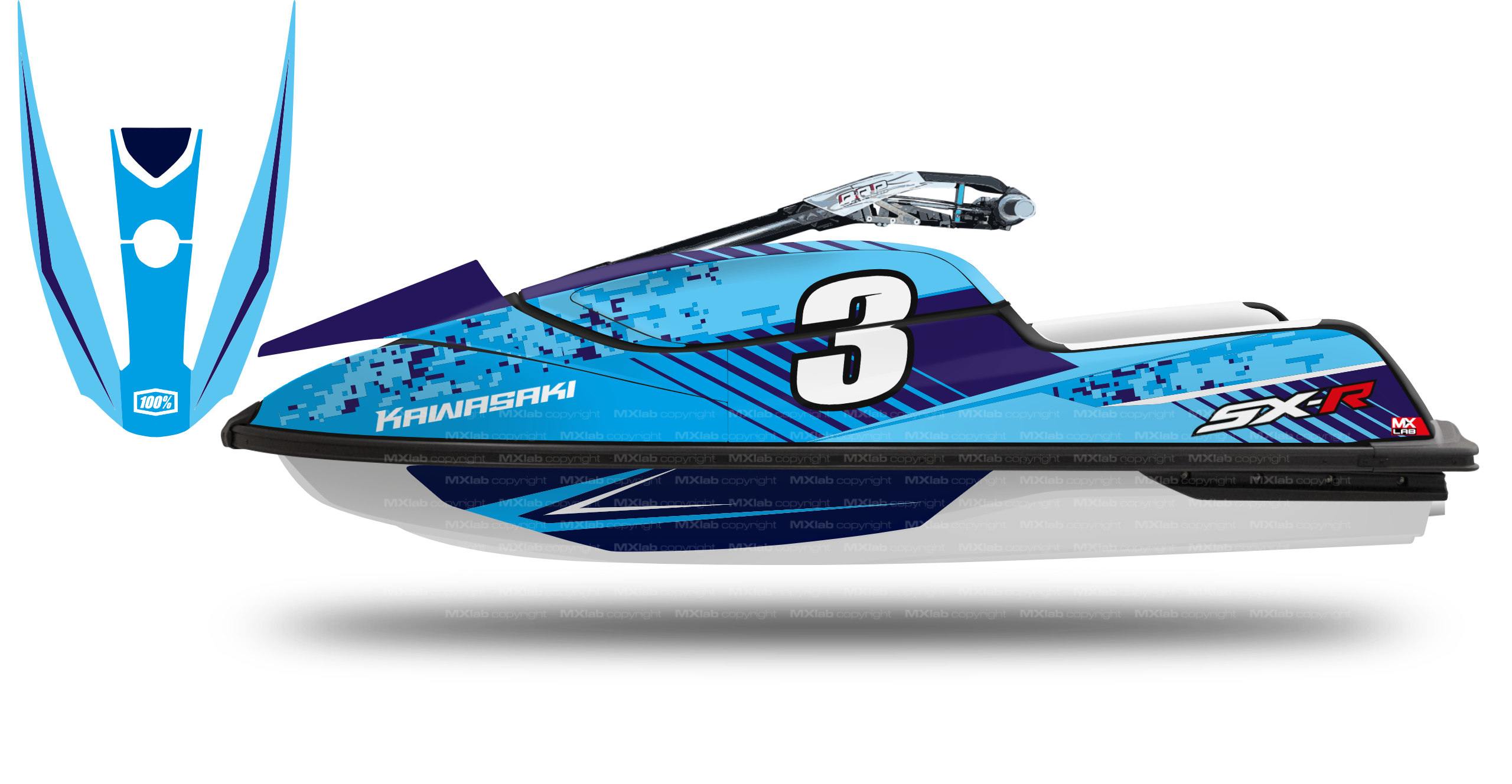 Kawasaki SXR1500 LAB3 blue Graphic Kit - 