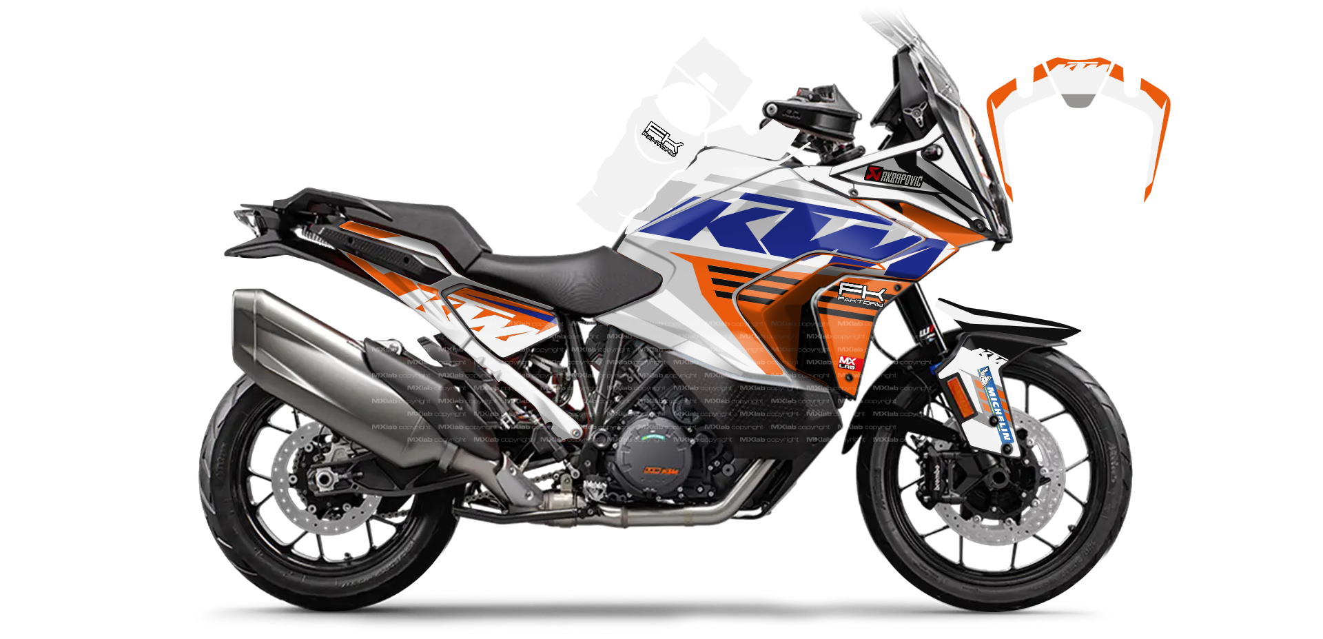 Kit déco KTM 1290 Super Adventure LAB1 GRAY - Trail personnalisable