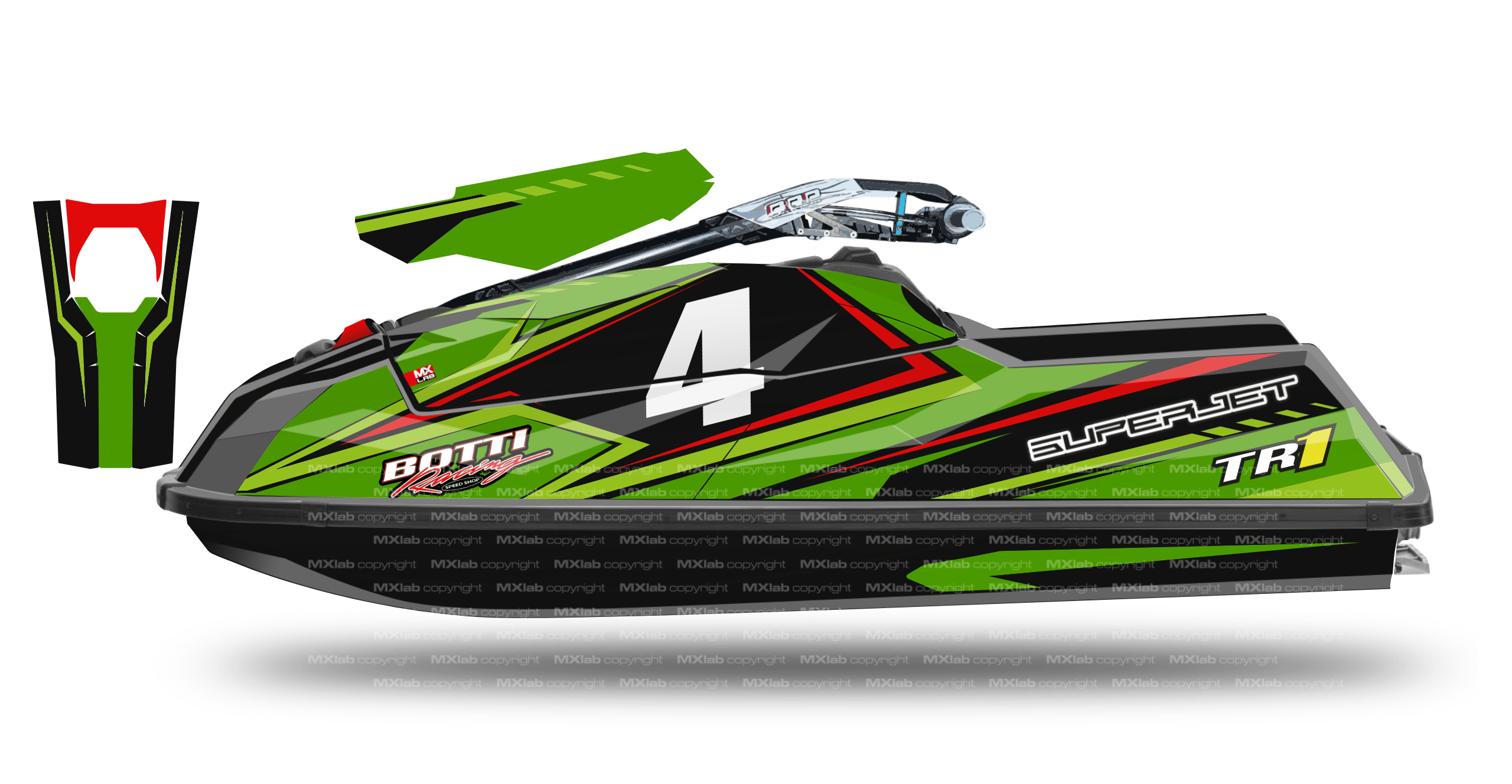 Yamaha Superjet TR1 LAB4 green graphic kit