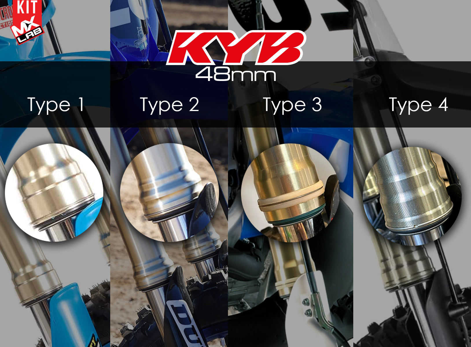 Kit déco de fourche Kayaba 48mm "Usine"