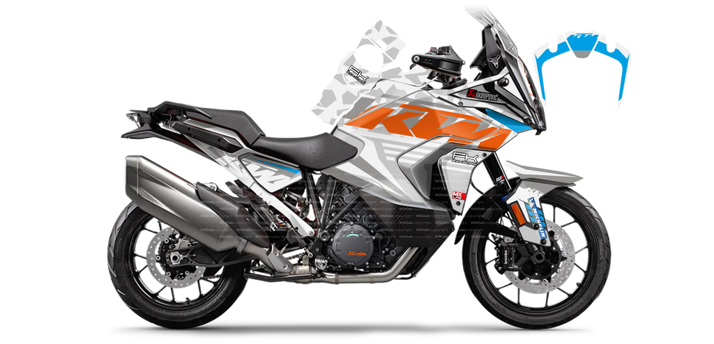 Kit déco KTM 1290 Super Adventure LAB1 WHITE - Trail personnalisable