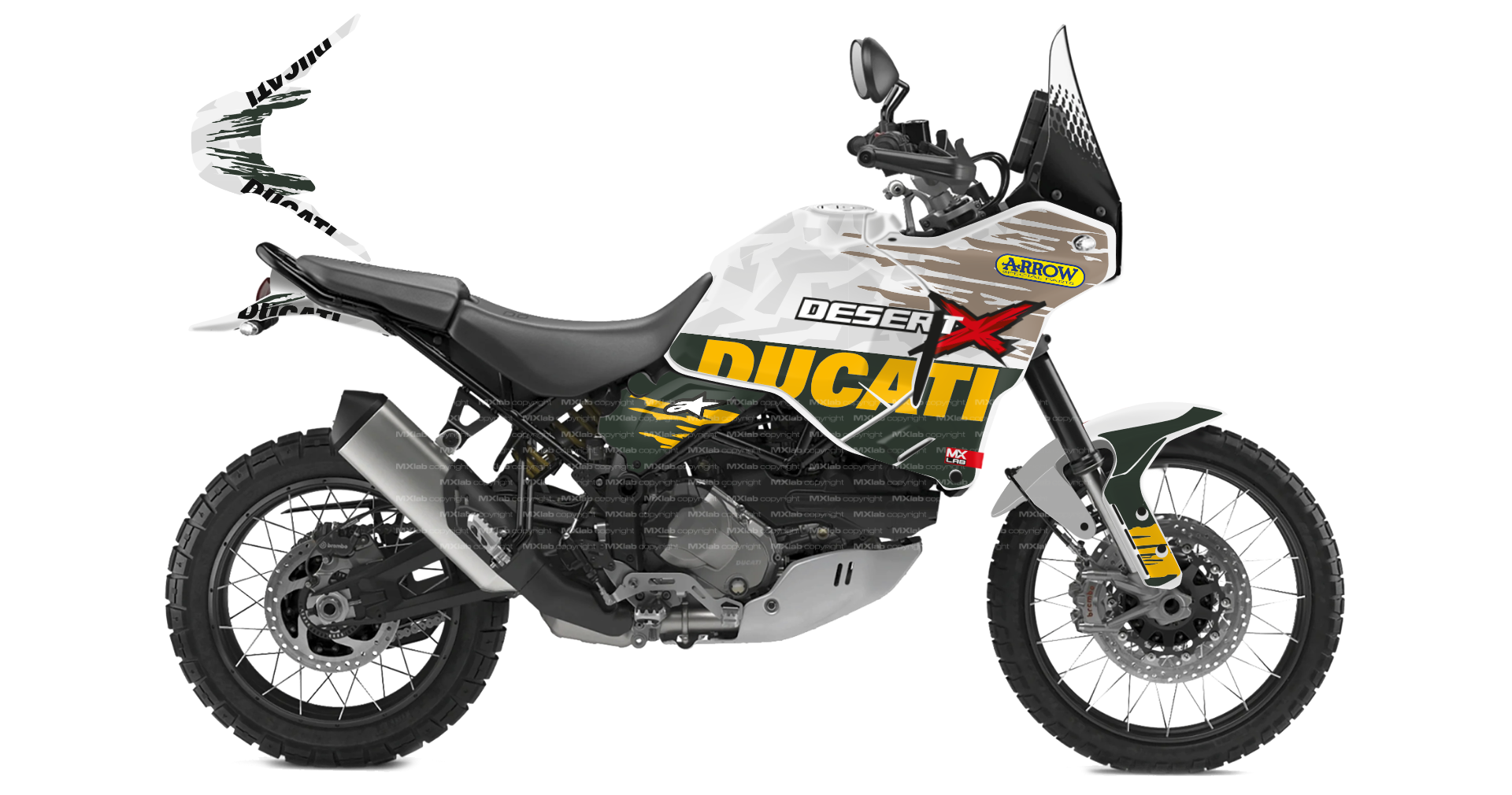 Kit déco Ducati Adventure DesertX - LAB2 WHITE