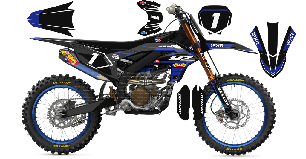 Kit déco Yamaha YZF LAB1 BLACK - Motocross & Enduro personnalisable
