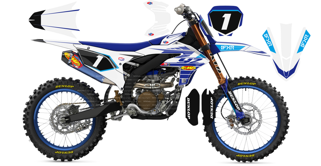 Kit déco Yamaha YZF LAB1 WHITE - Motocross & Enduro personnalisable