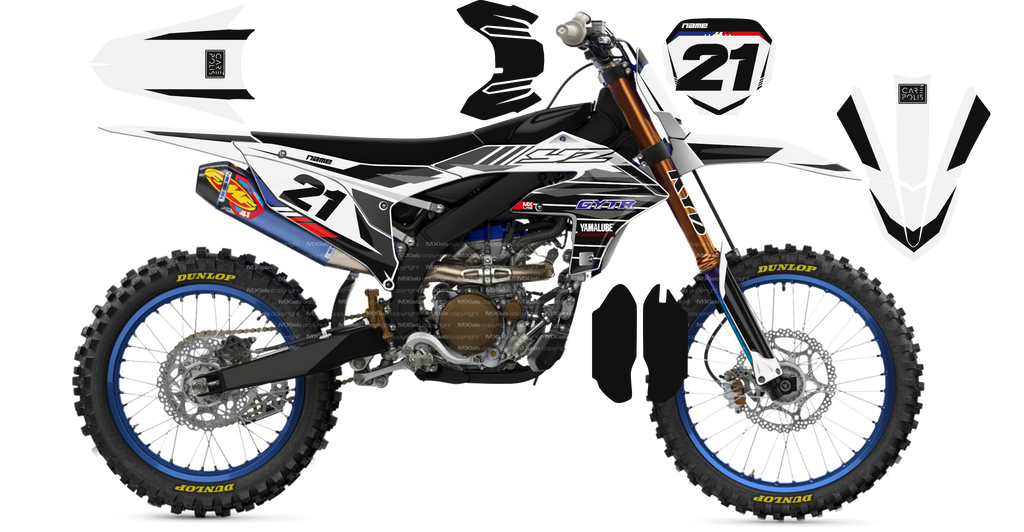Kit déco Yamaha YZF LAB3 WHITE - Motocross & Enduro personnalisable